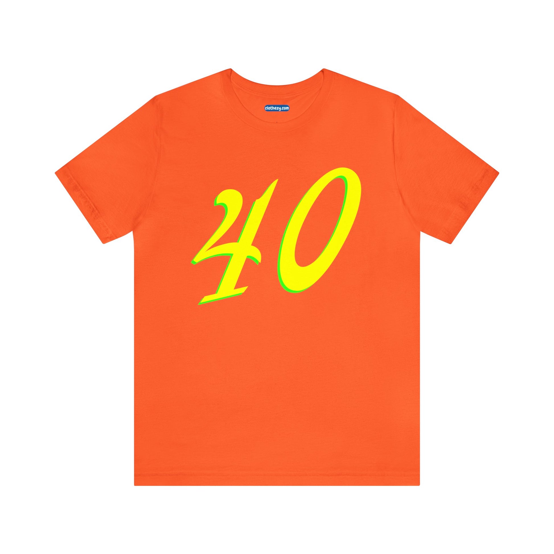 Number 40 Design - Soft Cotton Tee for birthdays and celebrations, Gift for friends and family, Multiple Options by clothezy.com in Orange Size Small - Buy Now