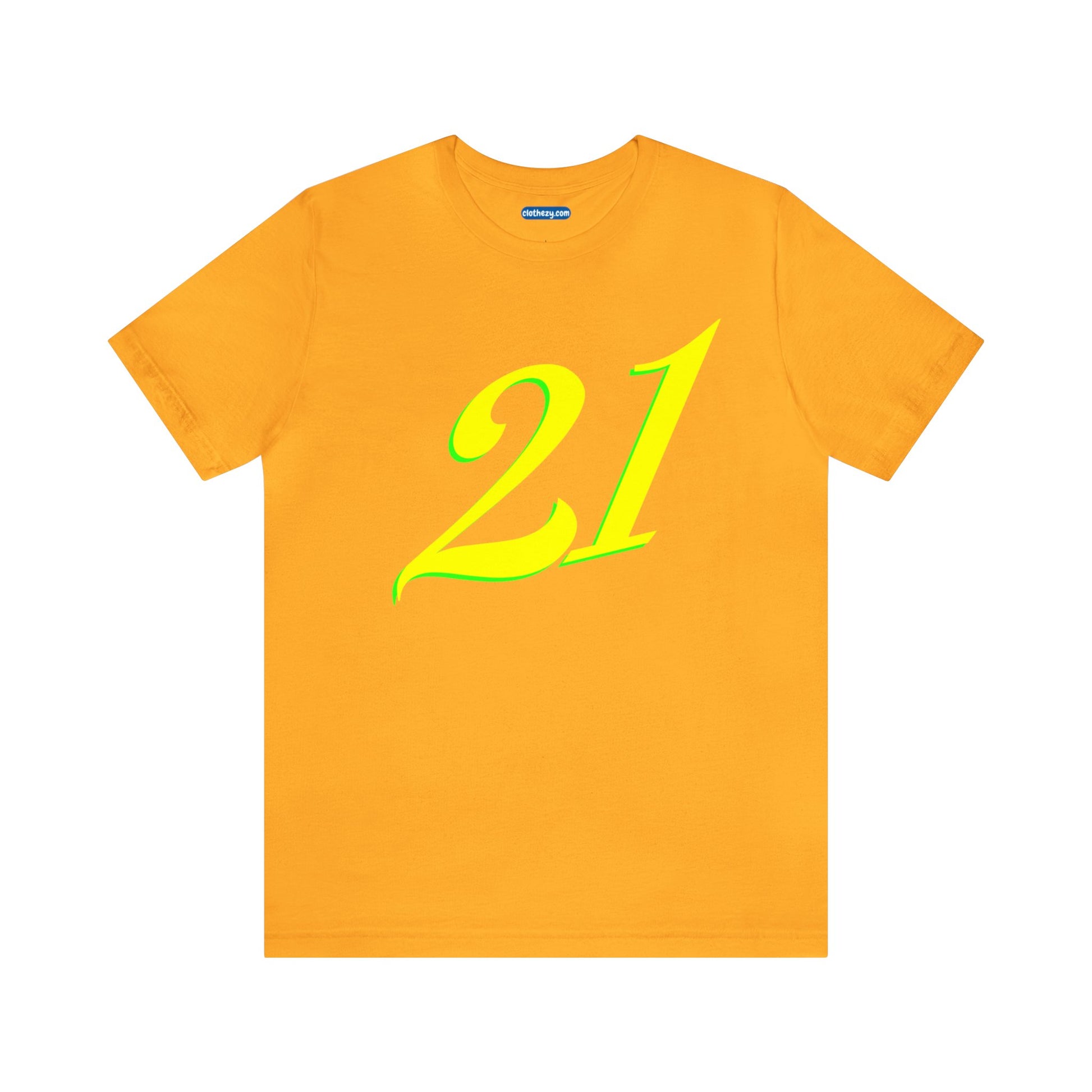 Number 21 Design - Soft Cotton Tee for birthdays and celebrations, Gift for friends and family, Multiple Options by clothezy.com in Green Heather Size Small - Buy Now