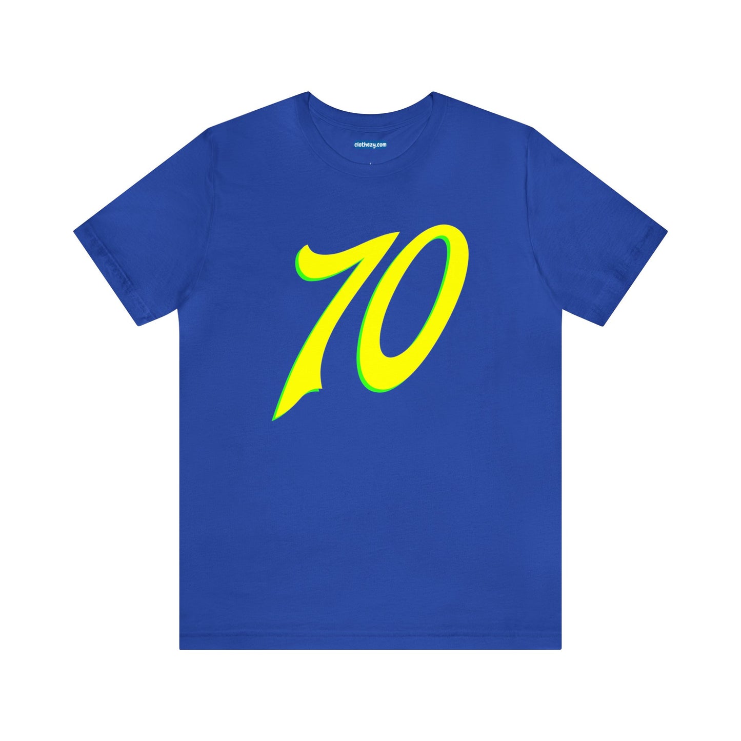Number 70 Design - Soft Cotton Tee for birthdays and celebrations, Gift for friends and family, Multiple Options by clothezy.com in White Size Small - Buy Now