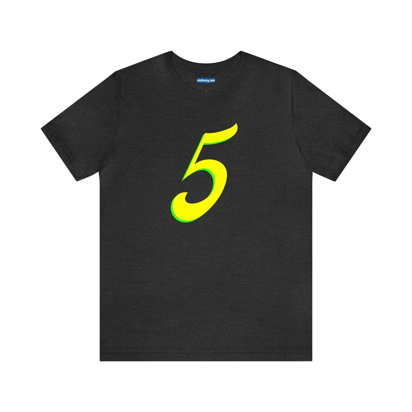 Number 5 Design - Soft Cotton Tee for birthdays and celebrations, Gift for friends and family, Multiple Options by clothezy.com in Gold Size Small - Buy Now