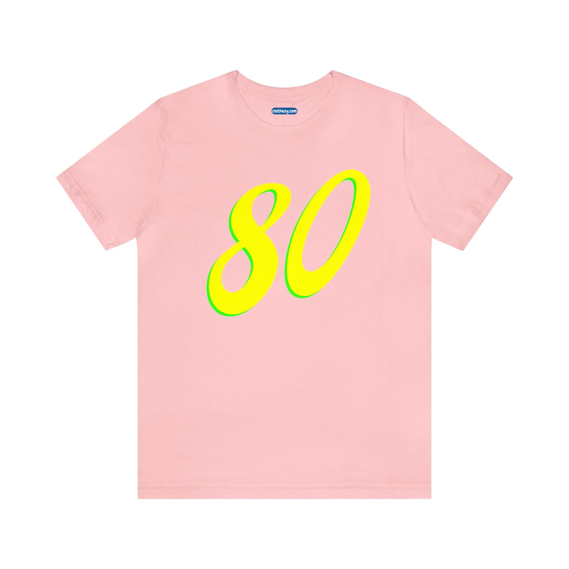 Number 80 Design - Soft Cotton Tee for birthdays and celebrations, Gift for friends and family, Multiple Options by clothezy.com in Red Size Small - Buy Now
