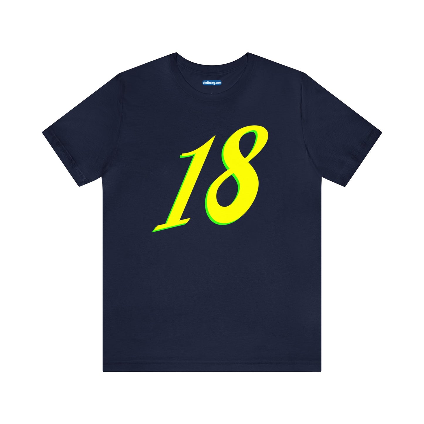 Number 18 Design - Soft Cotton Tee for birthdays and celebrations, Gift for friends and family, Multiple Options by clothezy.com in Navy Size Small - Buy Now