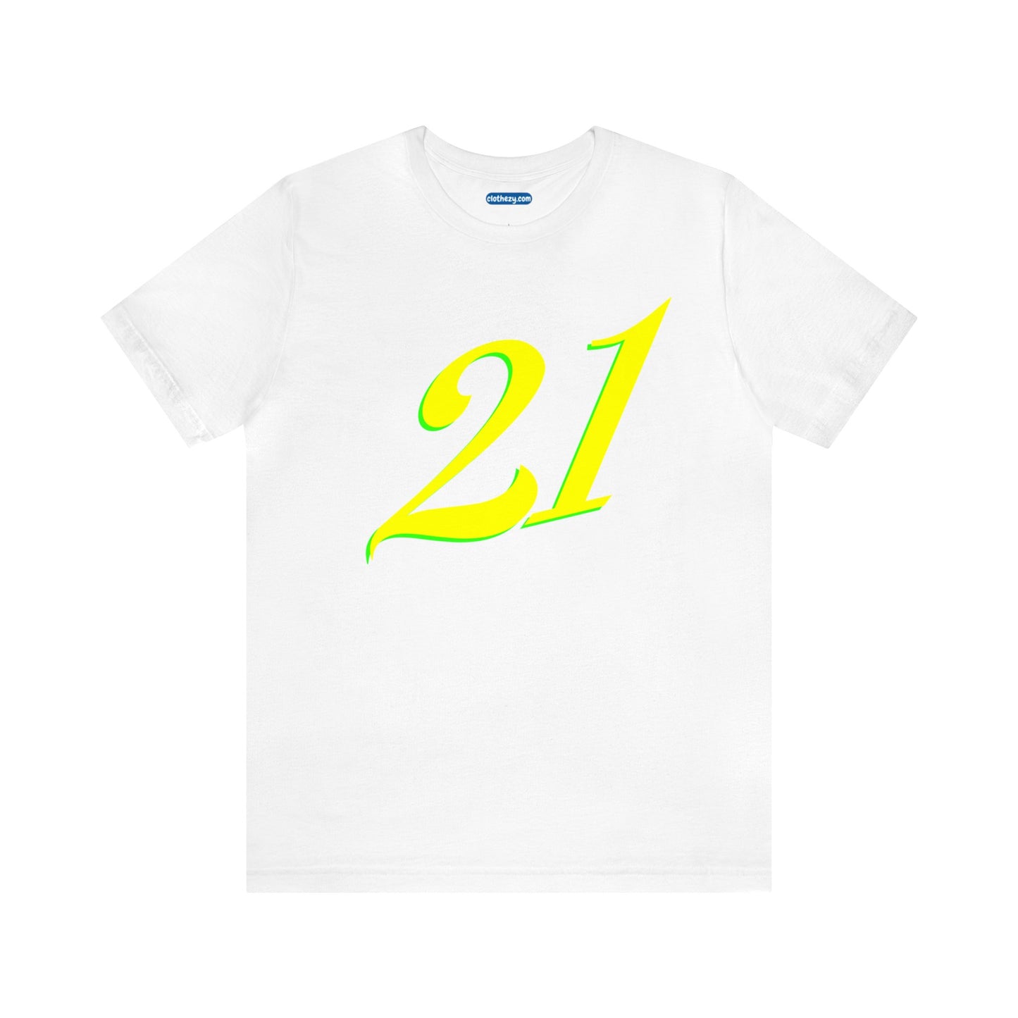 Number 21 Design - Soft Cotton Tee for birthdays and celebrations, Gift for friends and family, Multiple Options by clothezy.com in White Size Small - Buy Now