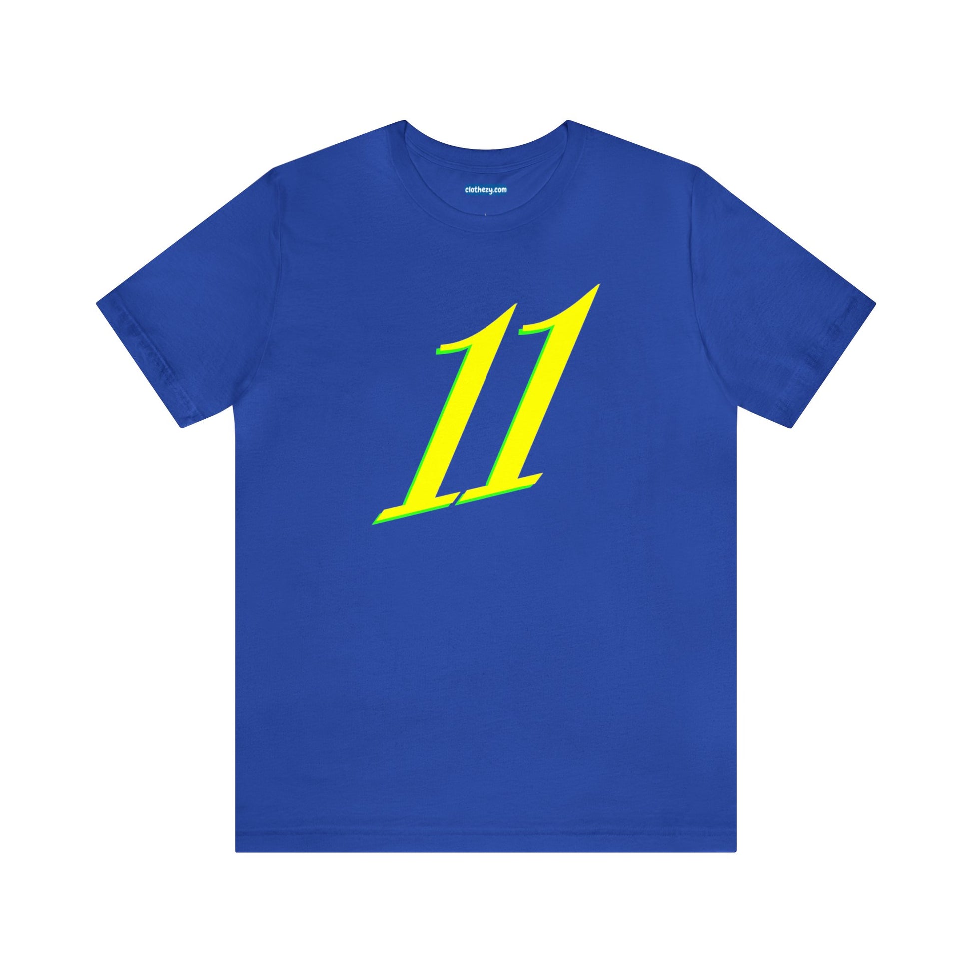 Number 11 Design - Soft Cotton Tee for birthdays and celebrations, Gift for friends and family, Multiple Options by clothezy.com in Royal Blue Size Small - Buy Now