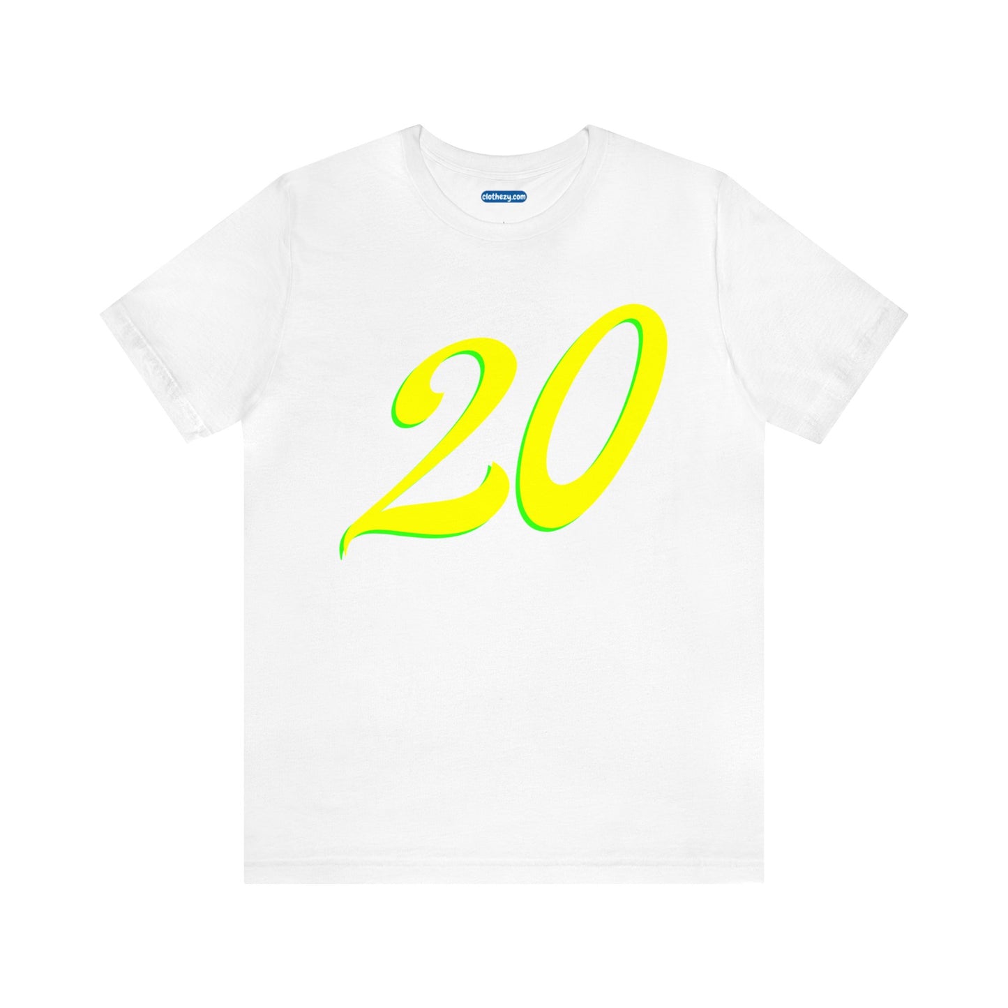 Number 20 Design - Soft Cotton Tee for birthdays and celebrations, Gift for friends and family, Multiple Options by clothezy.com in White Size Small - Buy Now