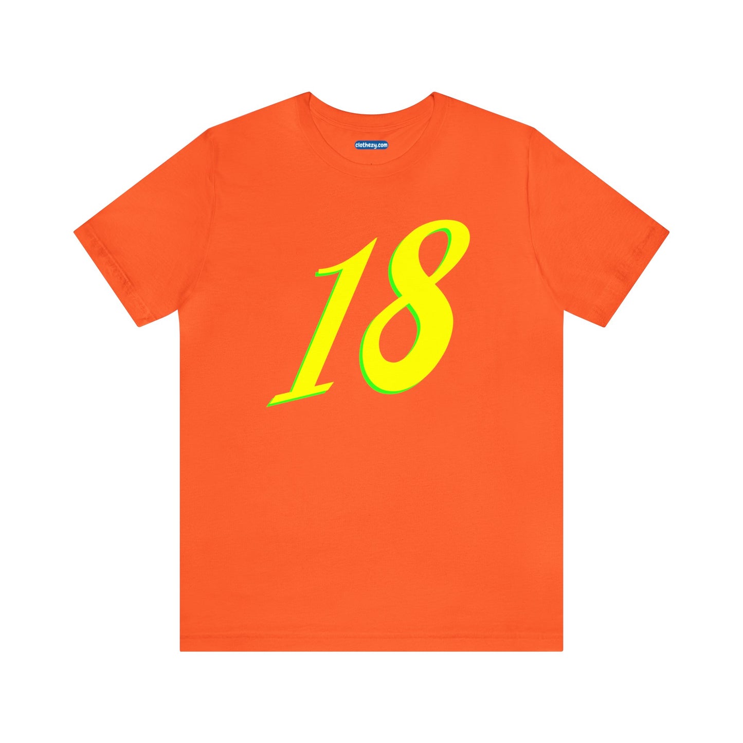 Number 18 Design - Soft Cotton Tee for birthdays and celebrations, Gift for friends and family, Multiple Options by clothezy.com in Orange Size Small - Buy Now