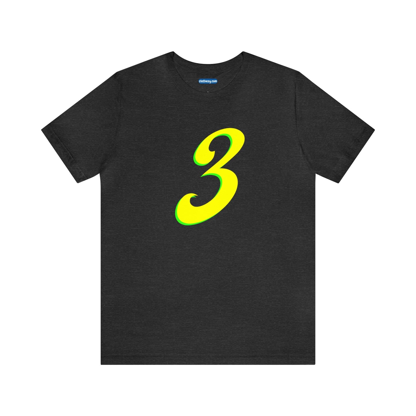 Number 3 Design - Soft Cotton Tee for birthdays and celebrations, Gift for friends and family, Multiple Options by clothezy.com in Gold Size Small - Buy Now