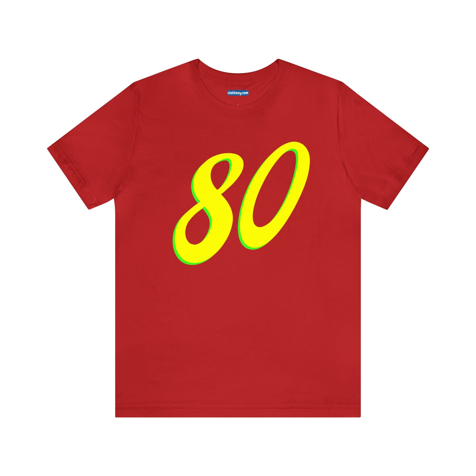Number 80 Design - Soft Cotton Tee for birthdays and celebrations, Gift for friends and family, Multiple Options by clothezy.com in Purple Size Small - Buy Now