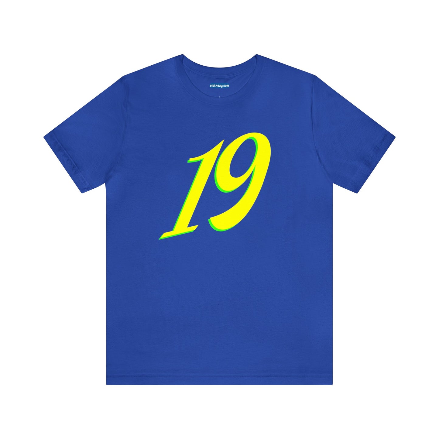 Number 19 Design - Soft Cotton Tee for birthdays and celebrations, Gift for friends and family, Multiple Options by clothezy.com in Royal Blue Size Small - Buy Now