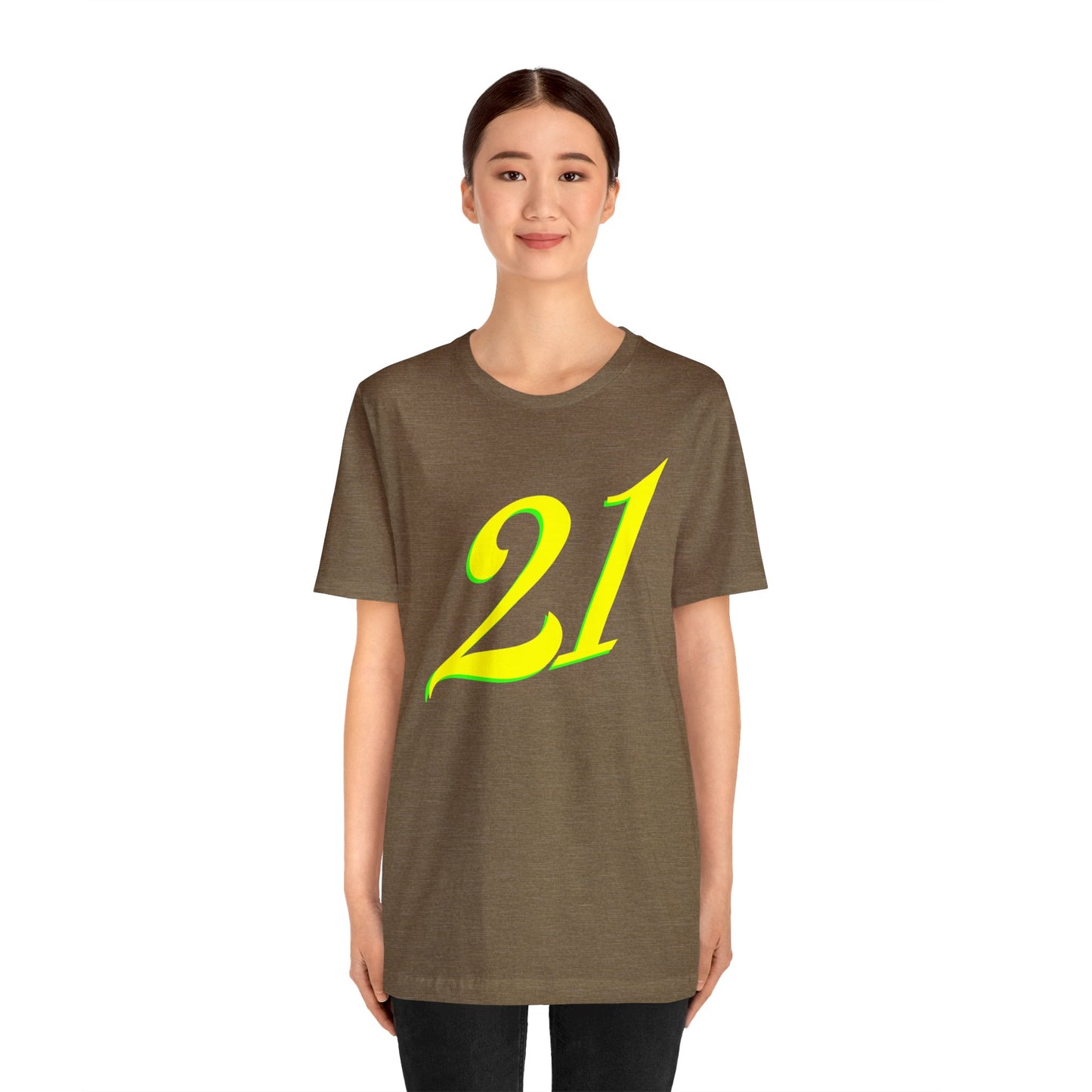 Number 21 Design - Soft Cotton Tee for birthdays and celebrations, Gift for friends and family, Multiple Options by clothezy.com in Dark Grey Heather Size Medium - Buy Now