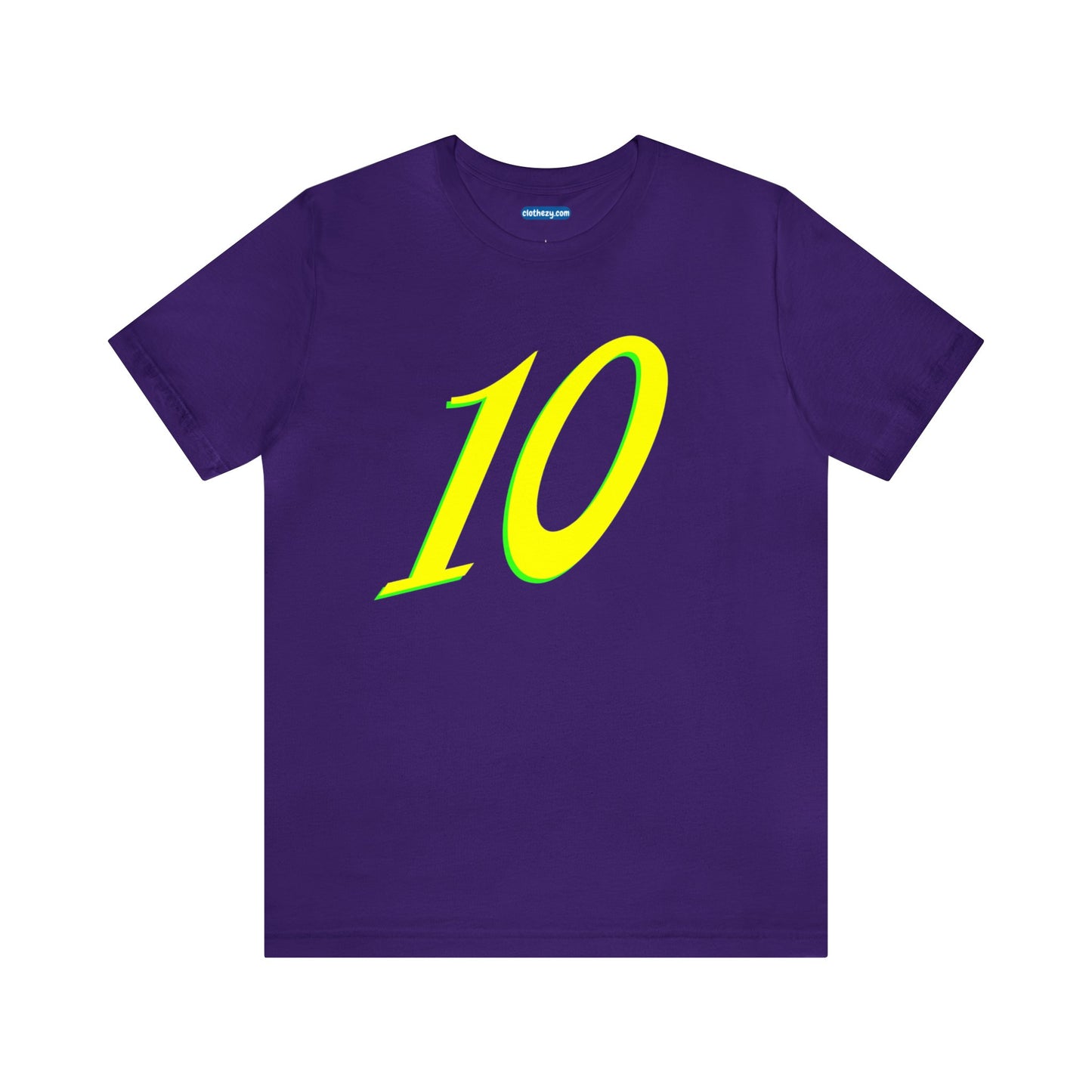 Number 10 Design - Soft Cotton Tee for birthdays and celebrations, Gift for friends and family, Multiple Options by clothezy.com in Purple Size Small - Buy Now