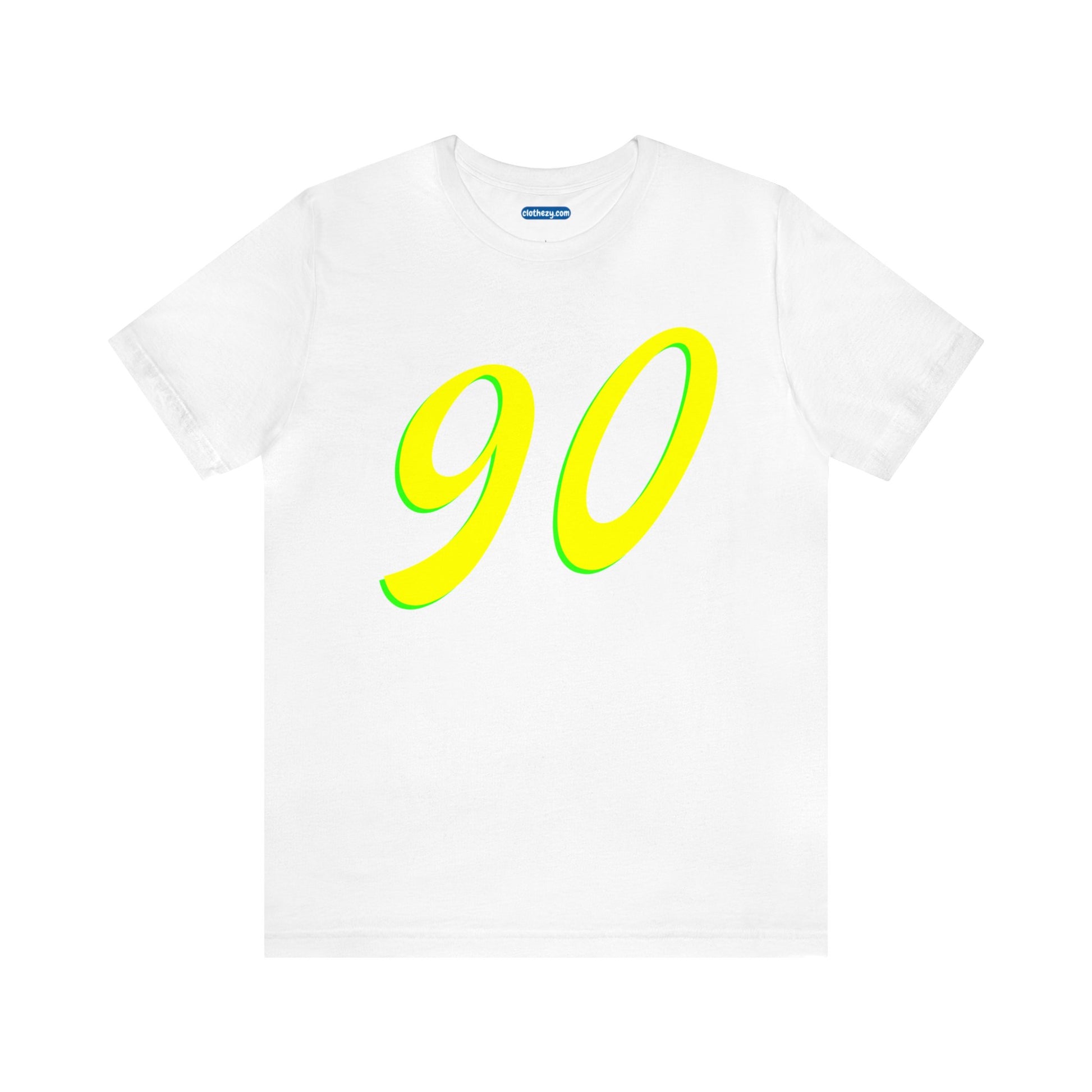 Number 90 Design - Soft Cotton Tee for birthdays and celebrations, Gift for friends and family, Multiple Options by clothezy.com in White Size Small - Buy Now