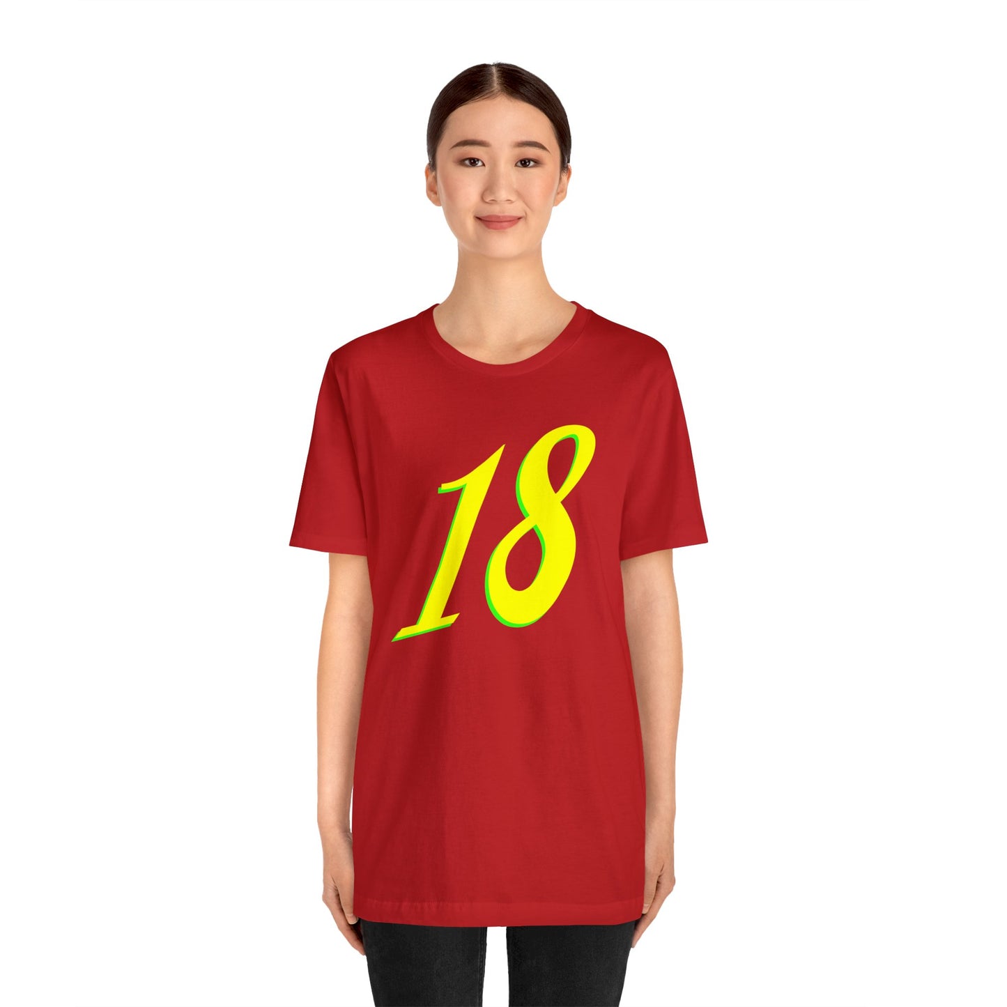 Number 18 Design - Soft Cotton Tee for birthdays and celebrations, Gift for friends and family, Multiple Options by clothezy.com in Gold Size Medium - Buy Now