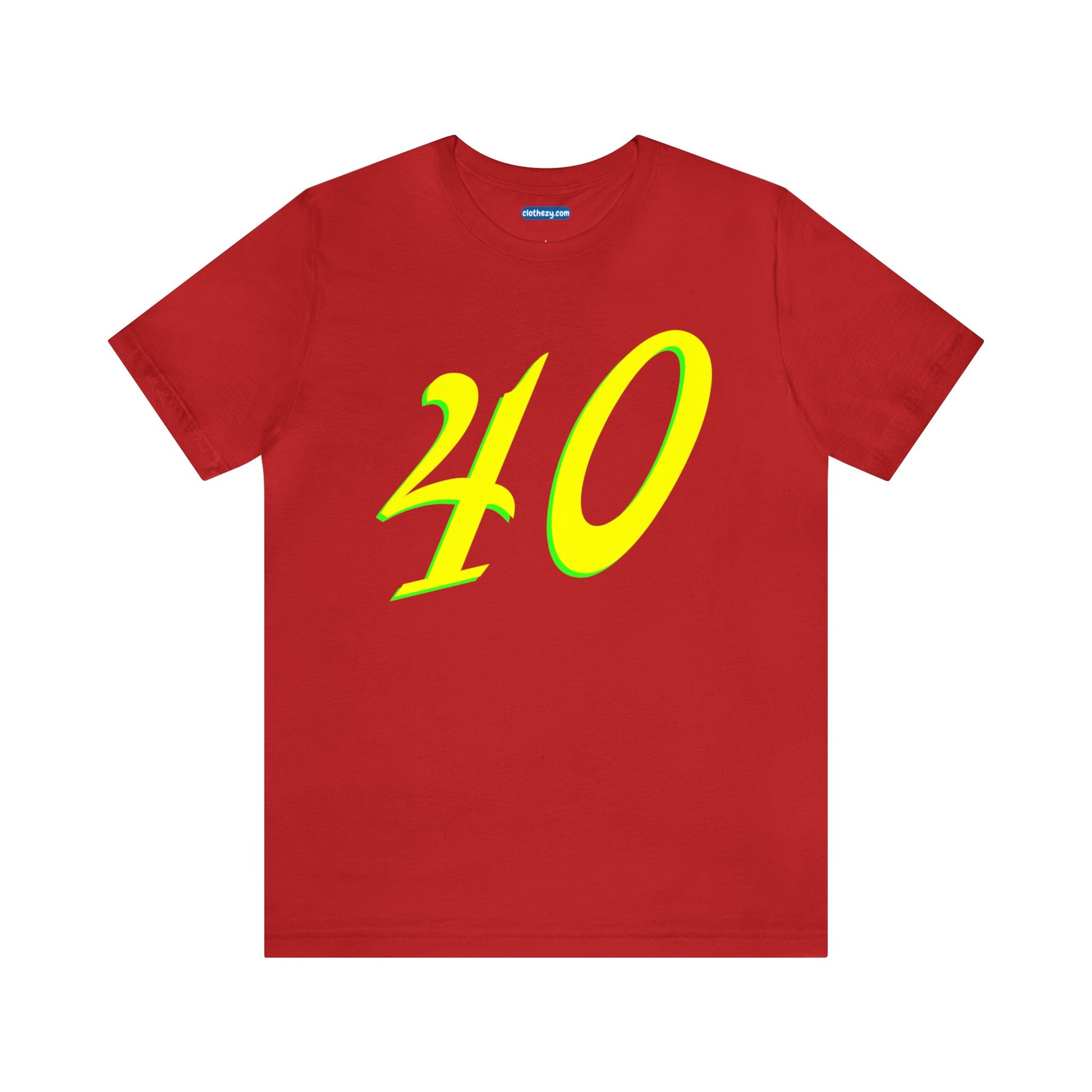 Number 40 Design - Soft Cotton Tee for birthdays and celebrations, Gift for friends and family, Multiple Options by clothezy.com in Red Size Small - Buy Now