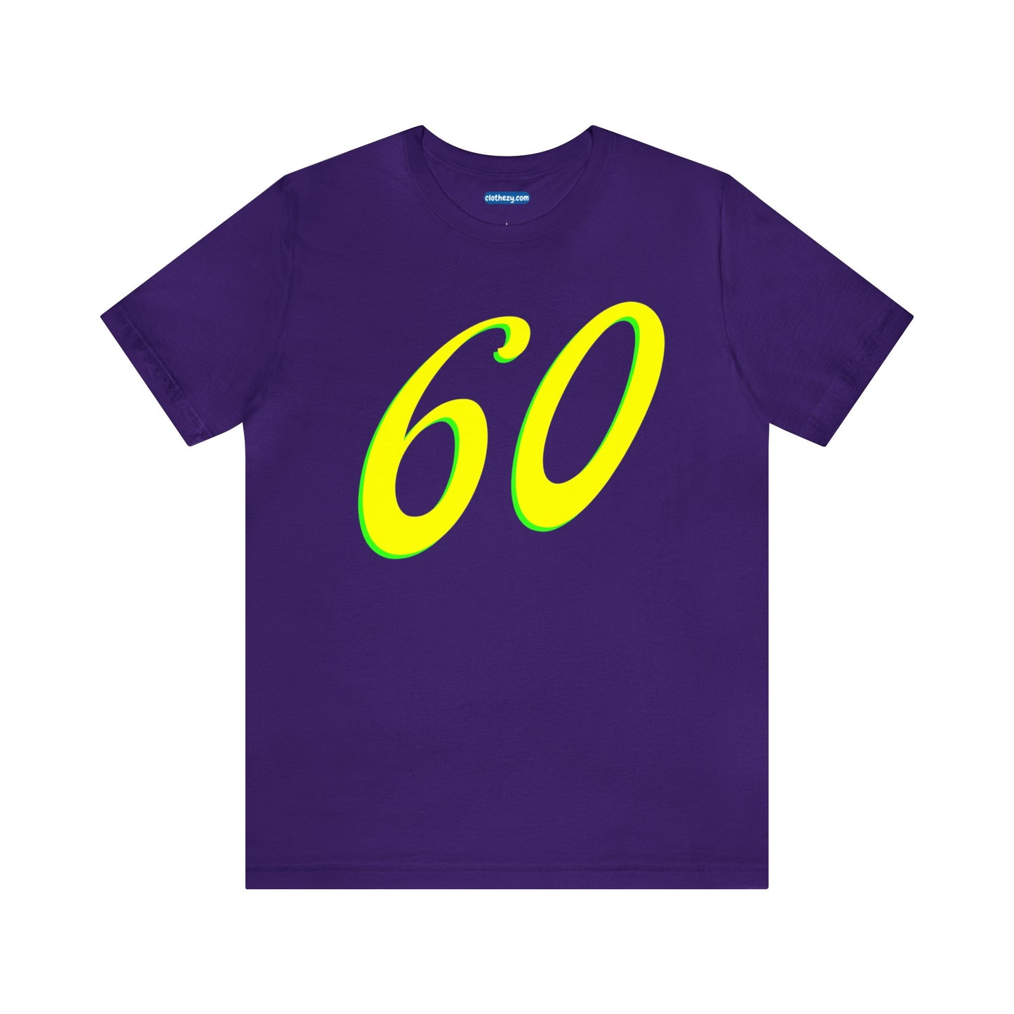Number 60 Design - Soft Cotton Tee for birthdays and celebrations, Gift for friends and family, Multiple Options by clothezy.com in Purple Size Small - Buy Now