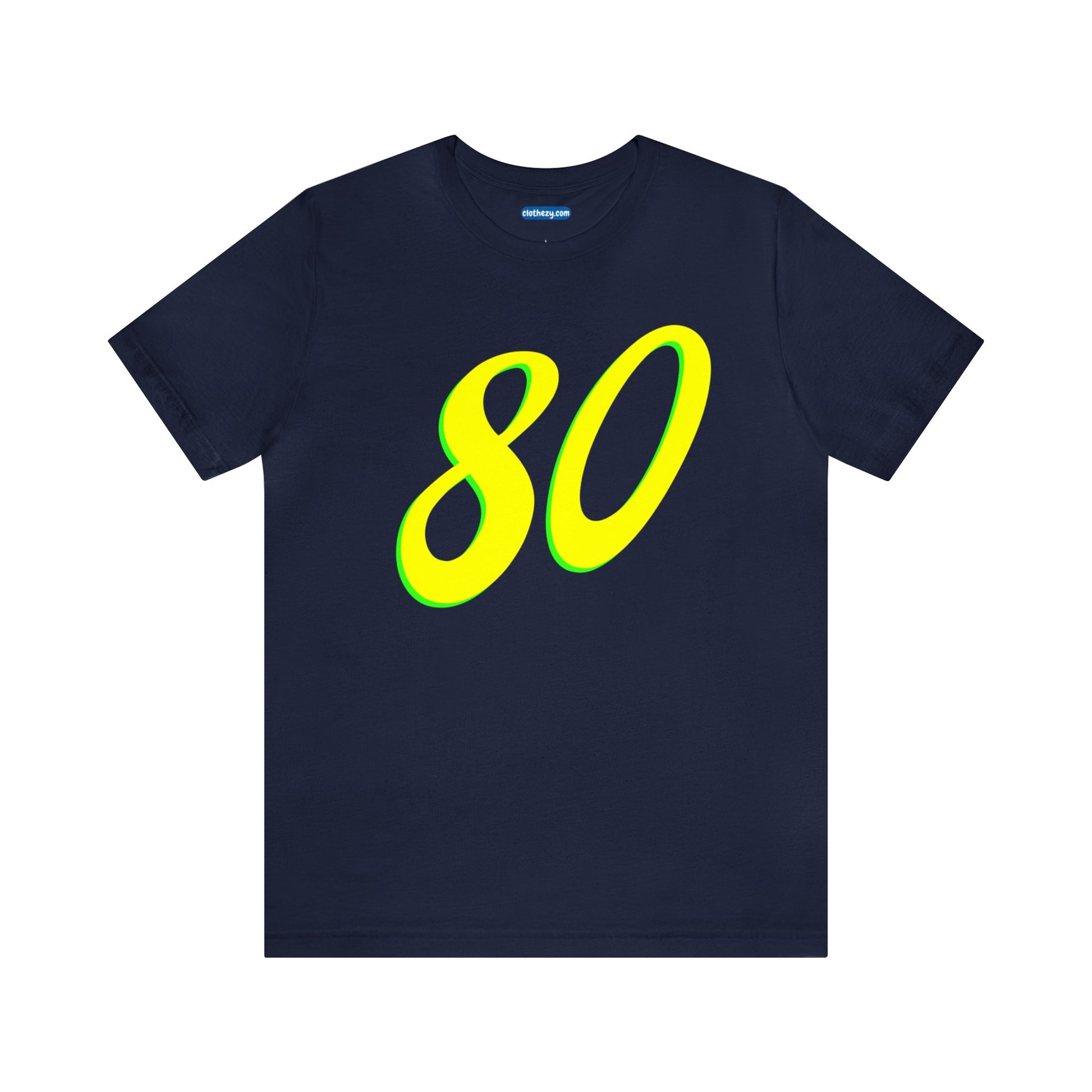 Number 80 Design - Soft Cotton Tee for birthdays and celebrations, Gift for friends and family, Multiple Options by clothezy.com in Orange Size Small - Buy Now