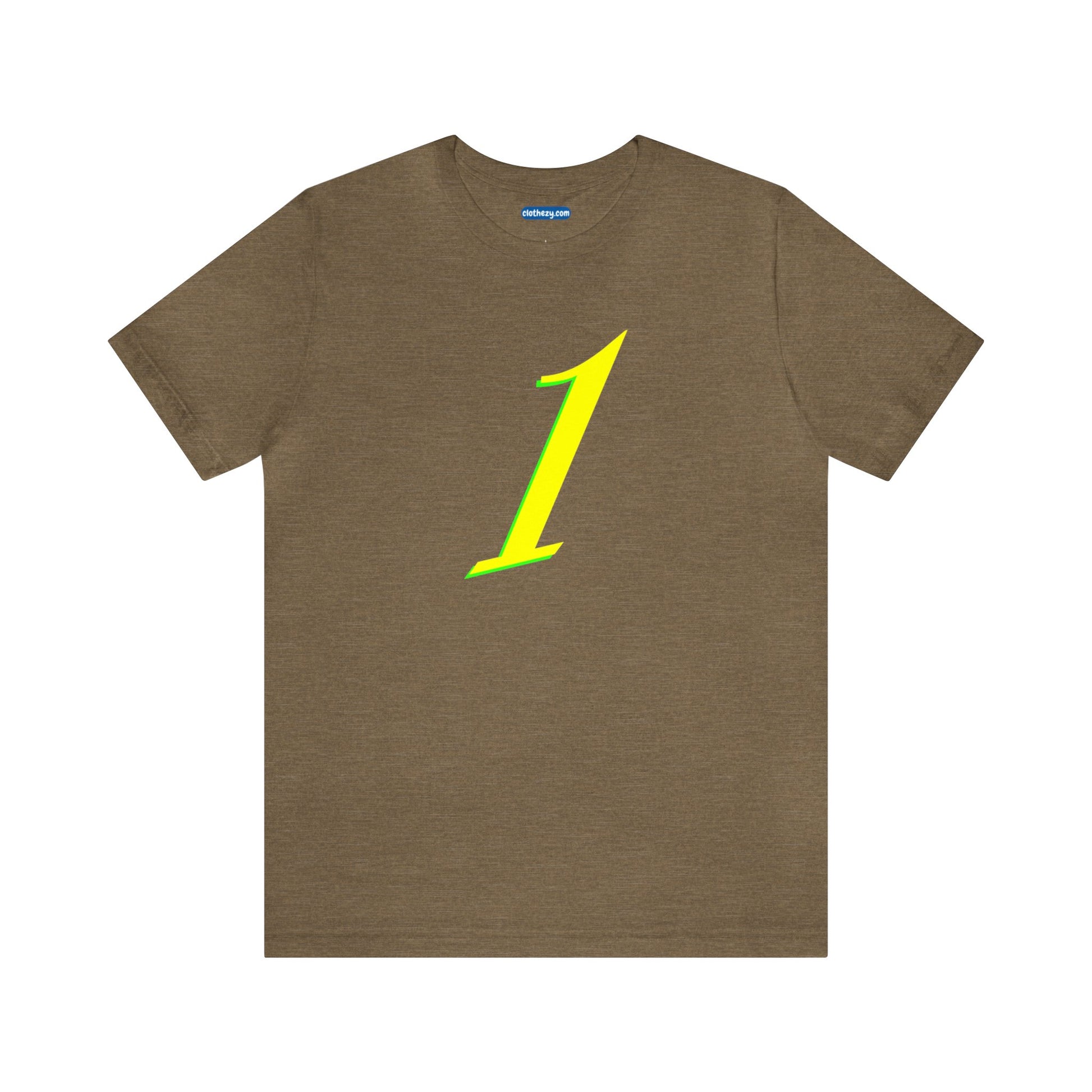 Number 1 Design - Soft Cotton Tee for birthdays and celebrations, Gift for friends and family, Multiple Options by clothezy.com in Olive Heather Size Small - Buy Now