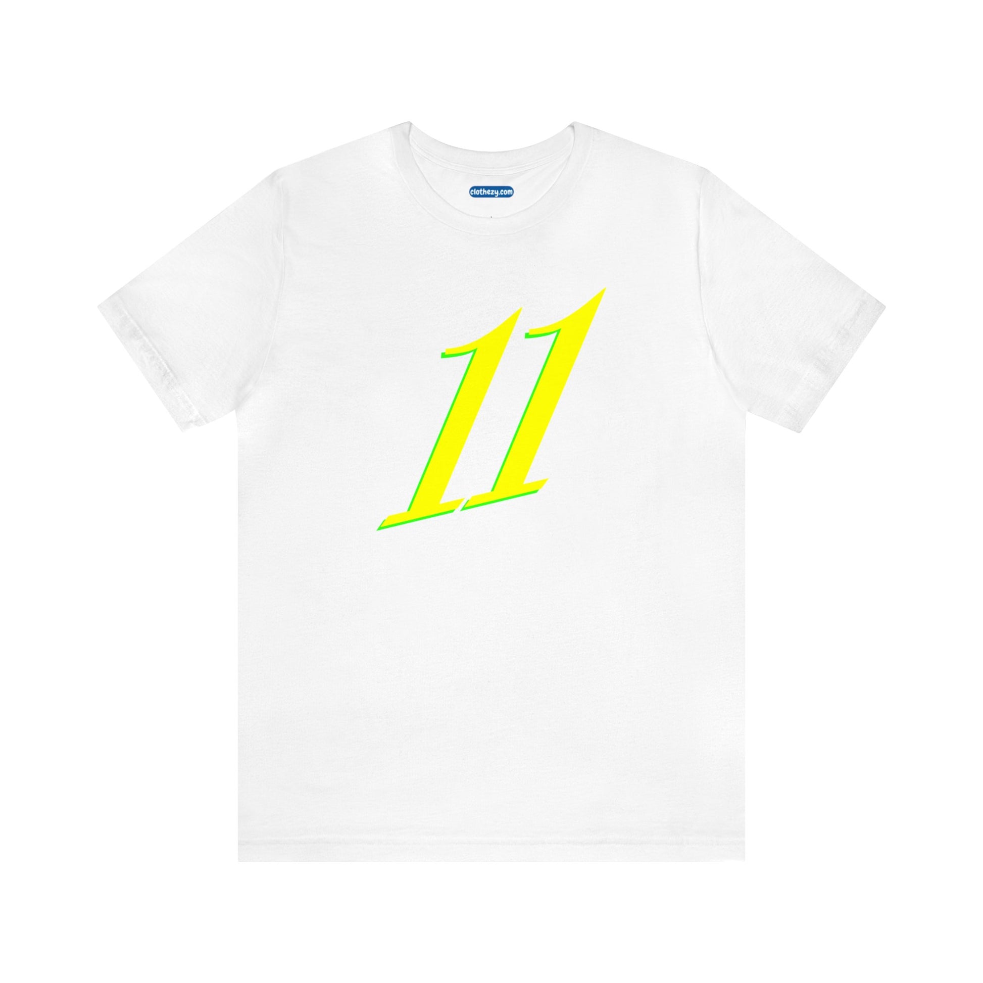 Number 11 Design - Soft Cotton Tee for birthdays and celebrations, Gift for friends and family, Multiple Options by clothezy.com in White Size Small - Buy Now