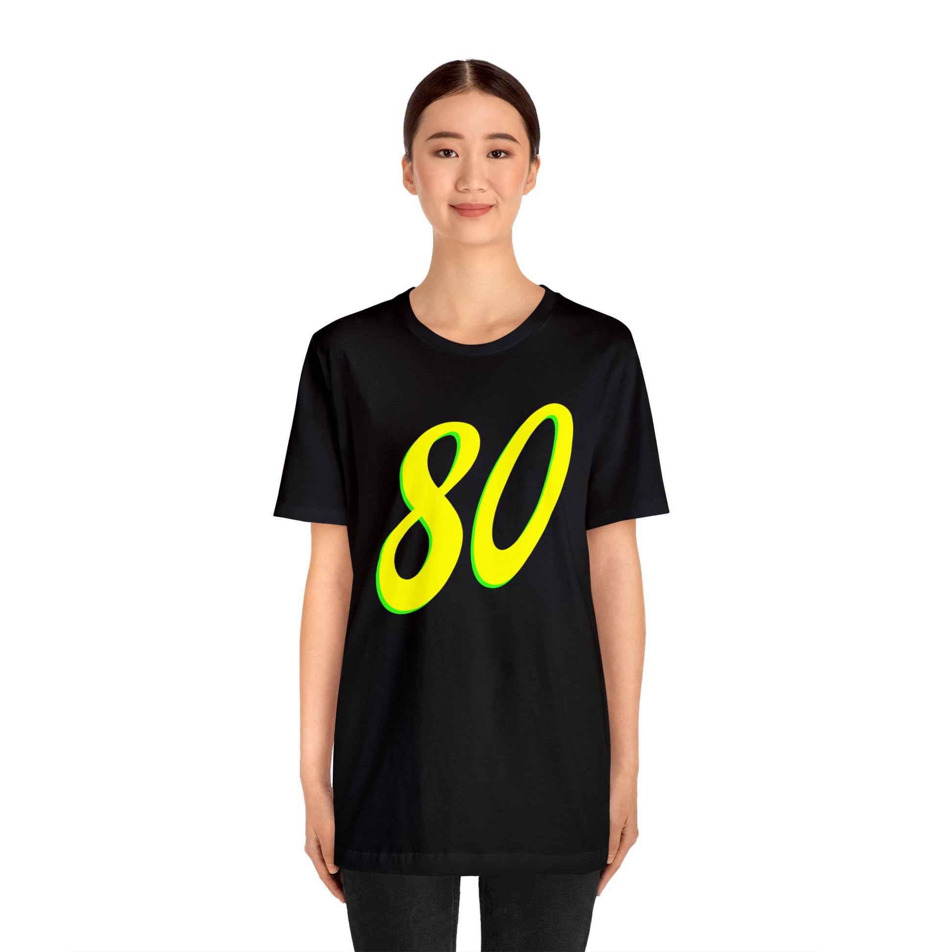 Number 80 Design - Soft Cotton Tee for birthdays and celebrations, Gift for friends and family, Multiple Options by clothezy.com in Black Size Medium - Buy Now