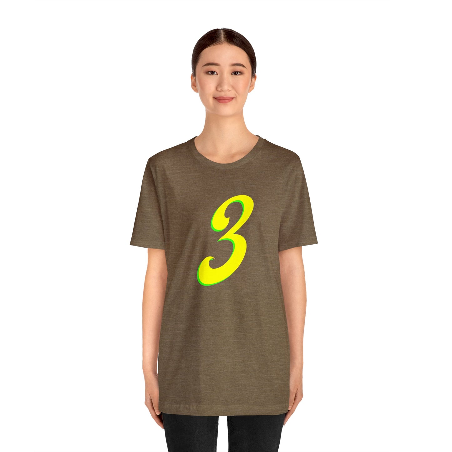 Number 3 Design - Soft Cotton Tee for birthdays and celebrations, Gift for friends and family, Multiple Options by clothezy.com in Gold Size Medium - Buy Now