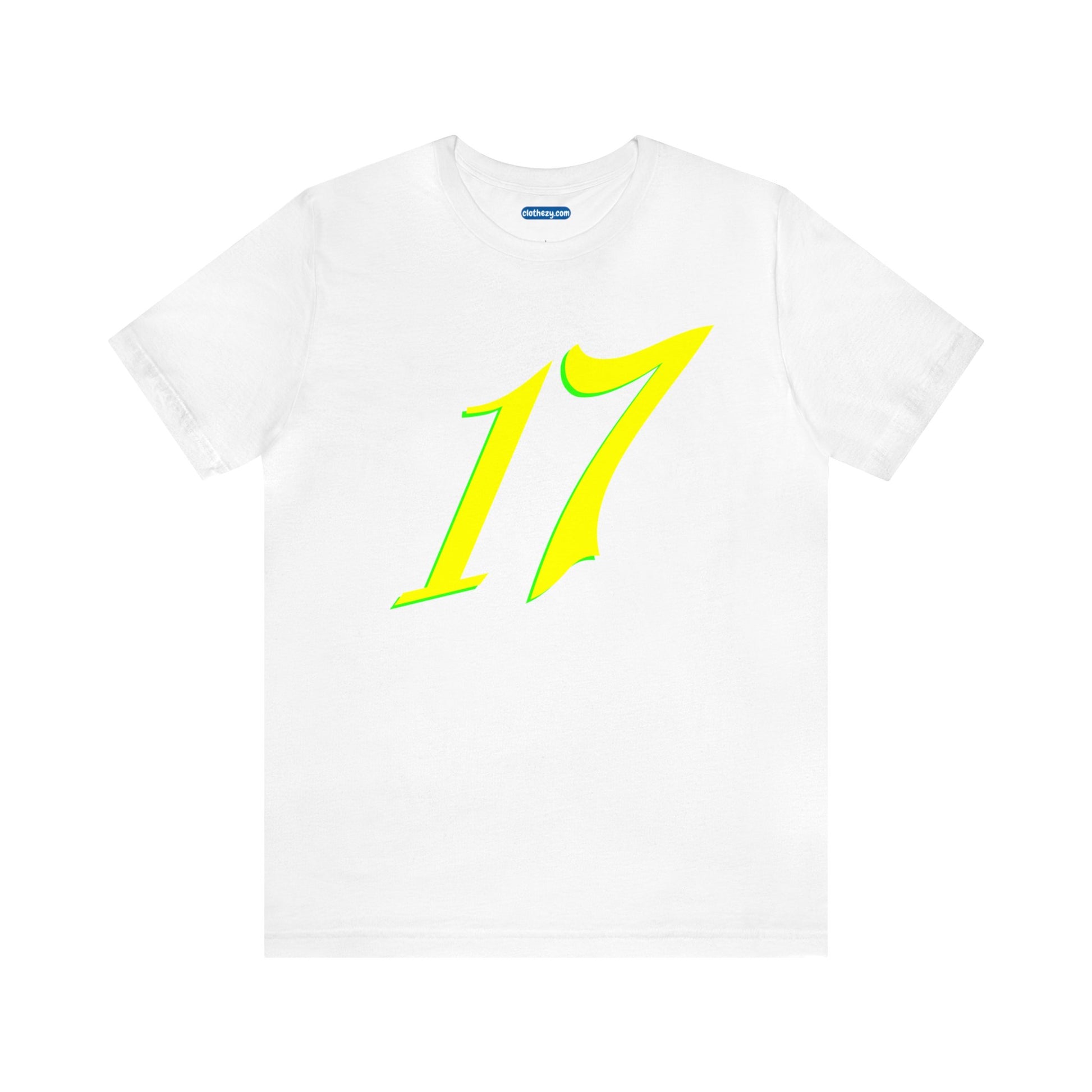 Number 17 Design - Soft Cotton Tee for birthdays and celebrations, Gift for friends and family, Multiple Options by clothezy.com in White Size Small - Buy Now