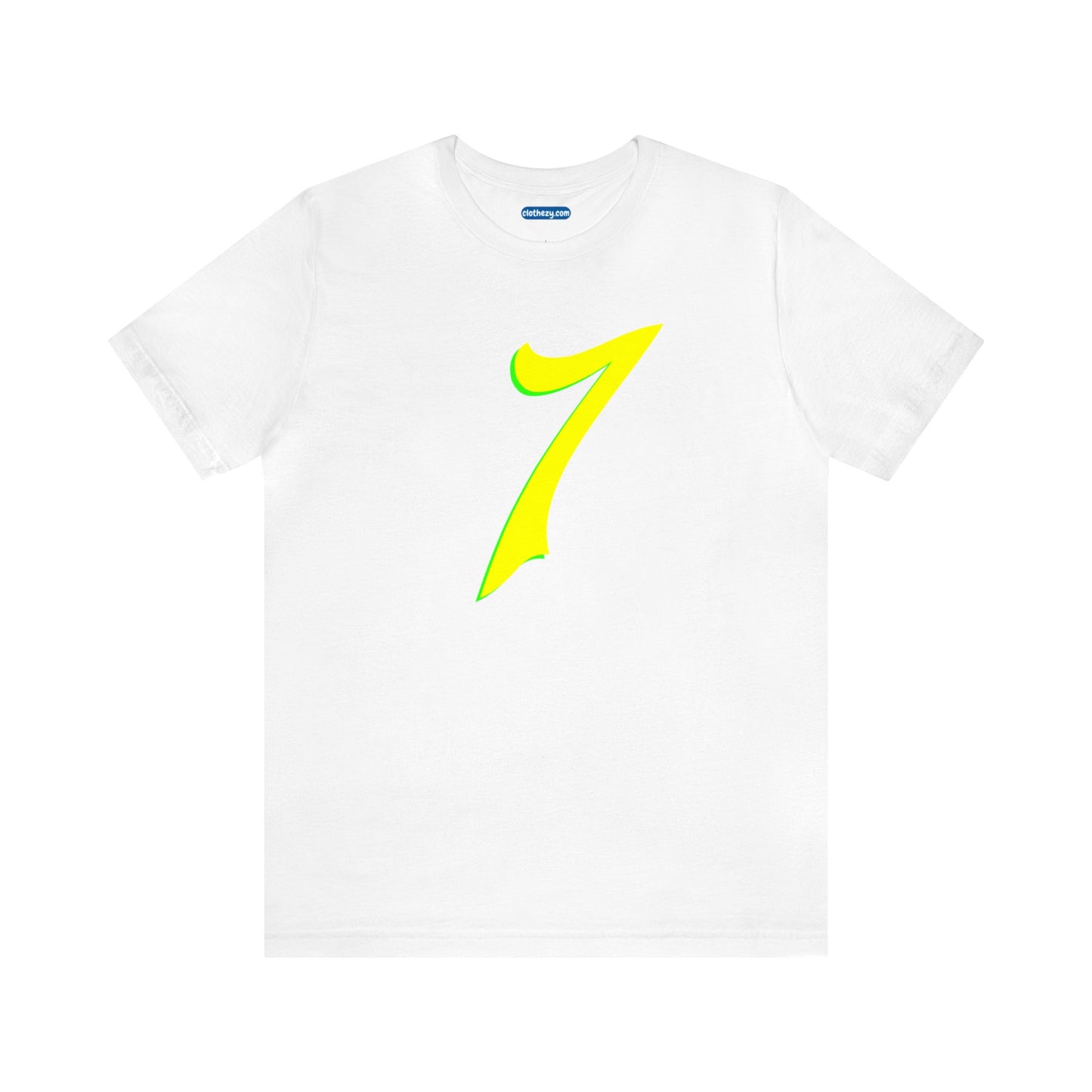 Number 7 Design - Soft Cotton Tee for birthdays and celebrations, Gift for friends and family, Multiple Options by clothezy.com in White Size Small - Buy Now