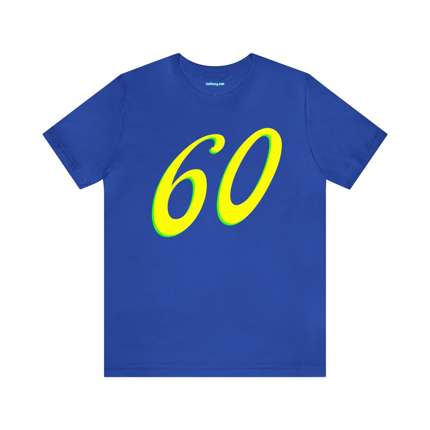 Number 60 Design - Soft Cotton Tee for birthdays and celebrations, Gift for friends and family, Multiple Options by clothezy.com in Royal Blue Size Small - Buy Now