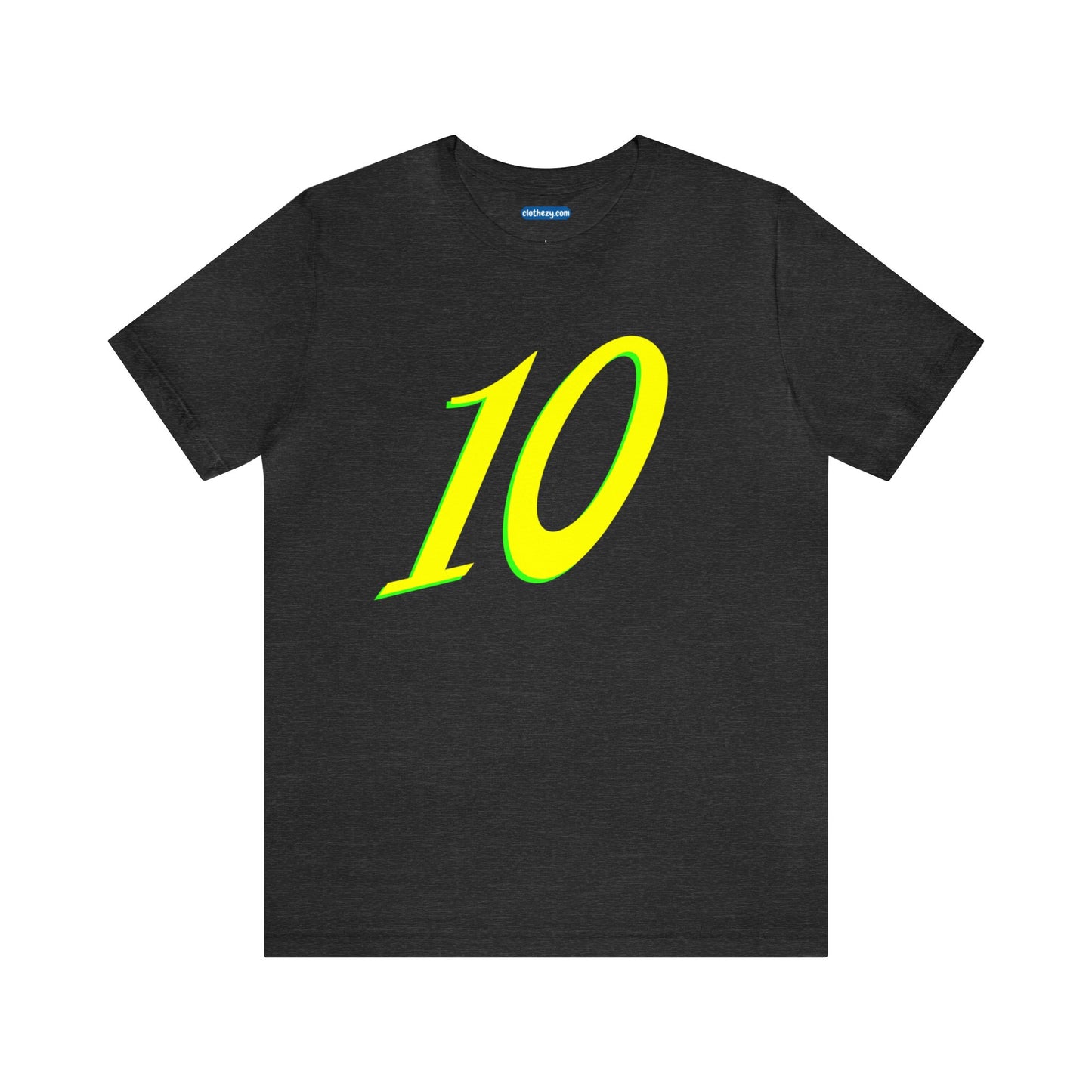 Number 10 Design - Soft Cotton Tee for birthdays and celebrations, Gift for friends and family, Multiple Options by clothezy.com in Dark Grey Heather Size Small - Buy Now