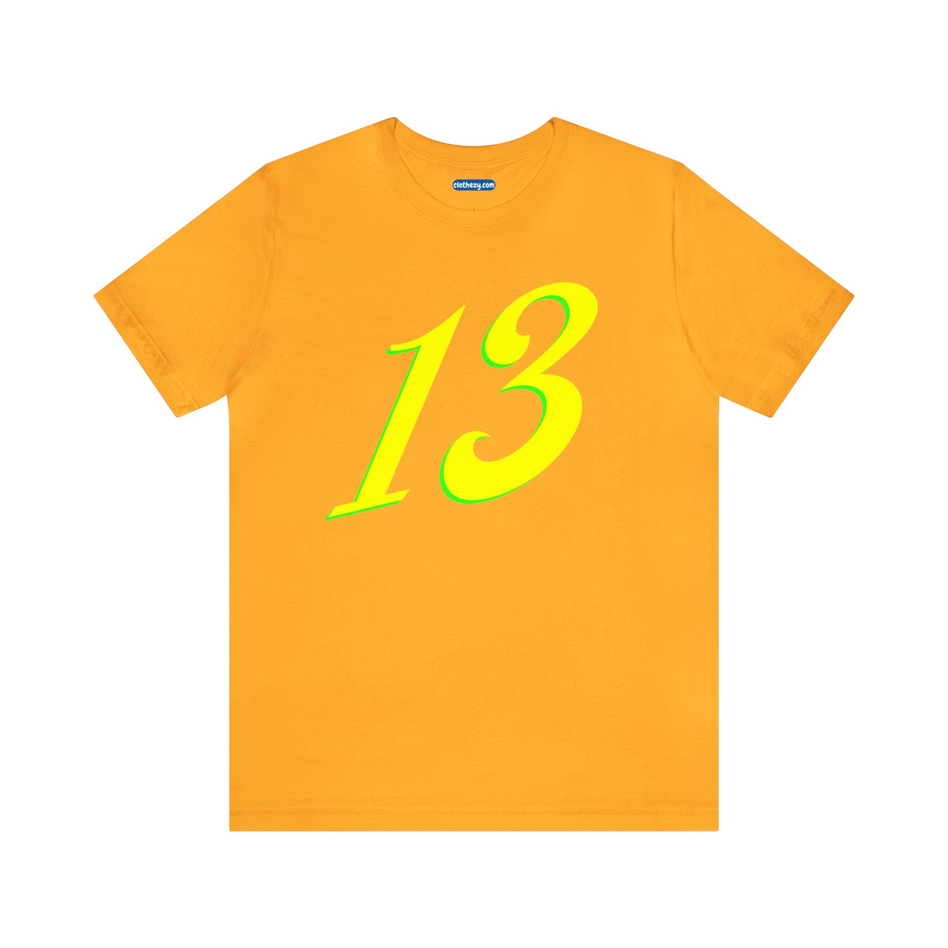 Number 13 Design - Soft Cotton Tee for birthdays and celebrations, Gift for friends and family, Multiple Options by clothezy.com in Green Heather Size Small - Buy Now