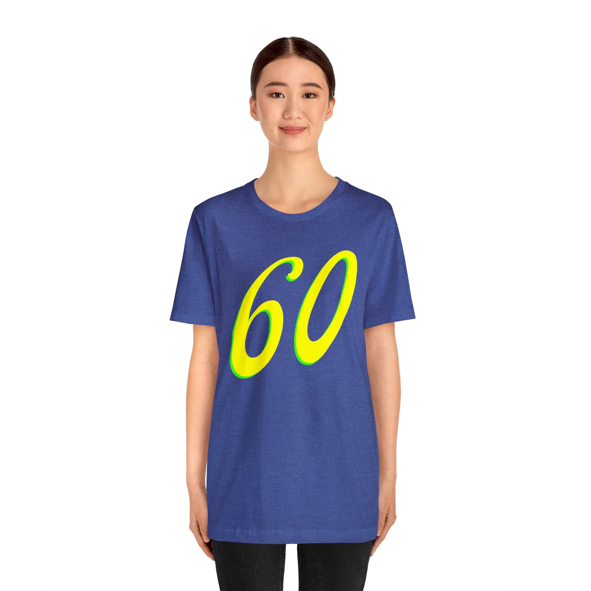 Number 60 Design - Soft Cotton Tee for birthdays and celebrations, Gift for friends and family, Multiple Options by clothezy.com in Dark Grey Heather Size Medium - Buy Now