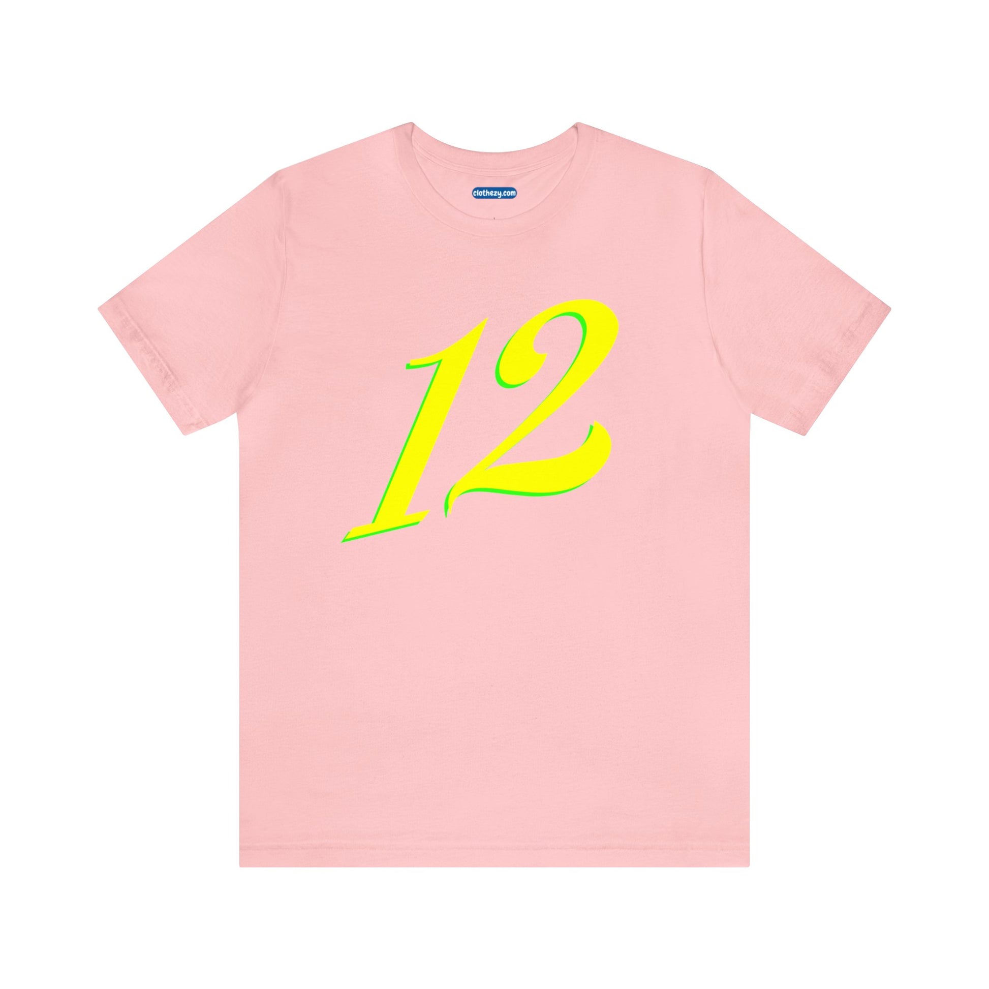 Number 12 Design - Soft Cotton Tee for birthdays and celebrations, Gift for friends and family, Multiple Options by clothezy.com in Red Size Small - Buy Now