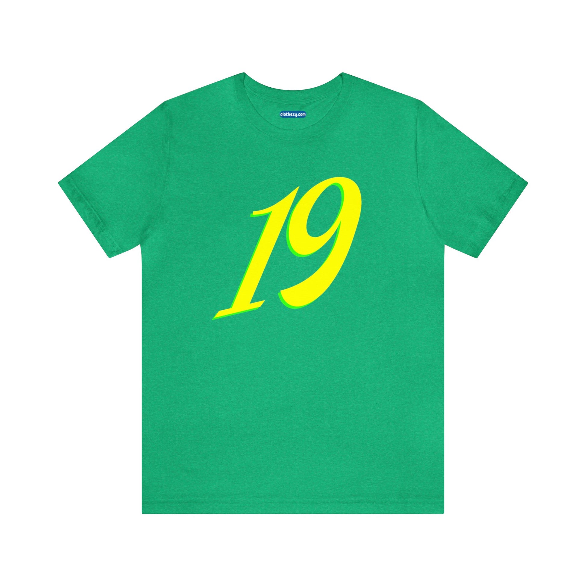 Number 19 Design - Soft Cotton Tee for birthdays and celebrations, Gift for friends and family, Multiple Options by clothezy.com in Royal Blue Heather Size Small - Buy Now