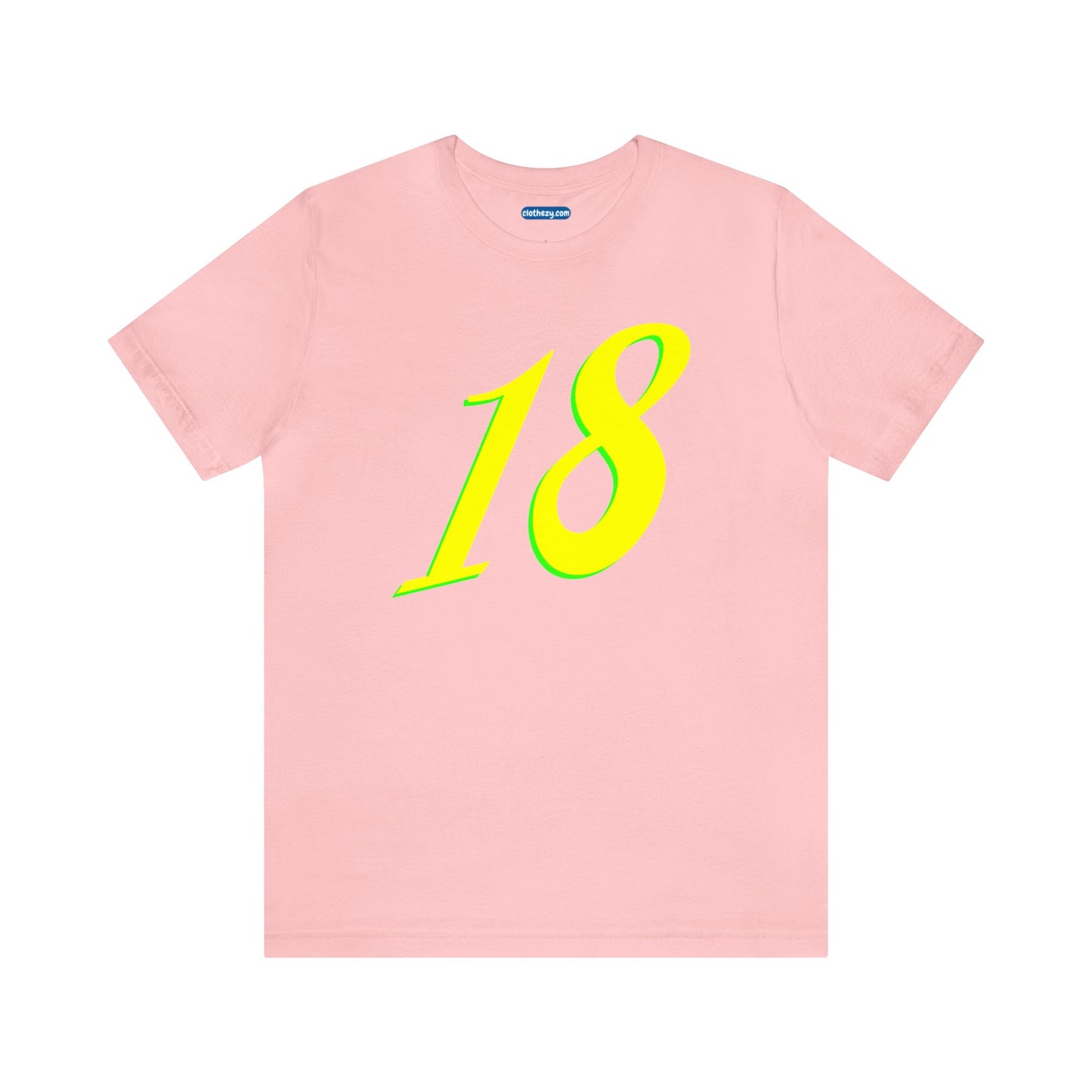Number 18 Design - Soft Cotton Tee for birthdays and celebrations, Gift for friends and family, Multiple Options by clothezy.com in Pink Size Small - Buy Now