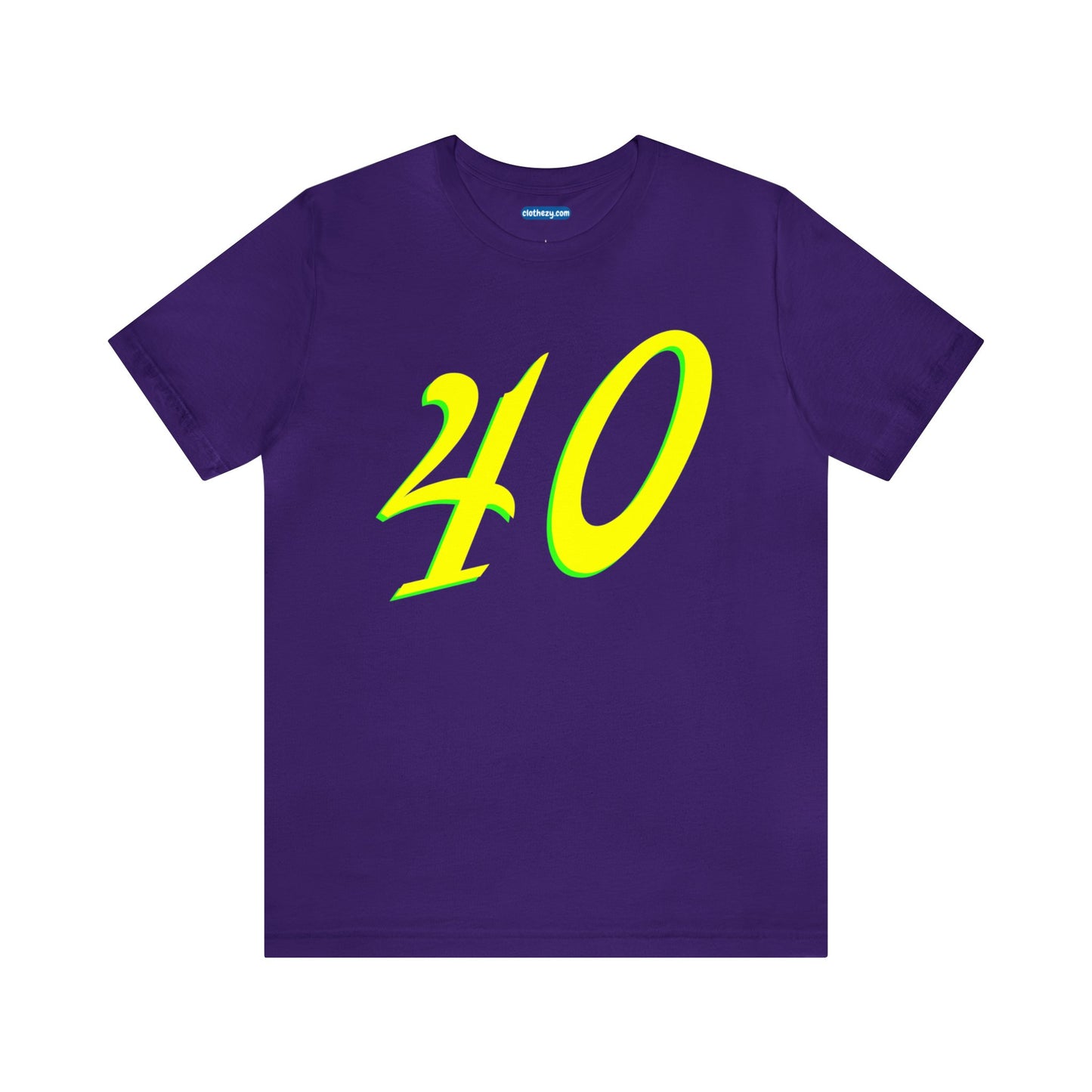 Number 40 Design - Soft Cotton Tee for birthdays and celebrations, Gift for friends and family, Multiple Options by clothezy.com in Purple Size Small - Buy Now