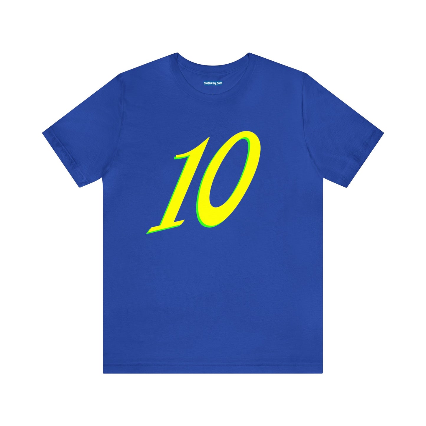 Number 10 Design - Soft Cotton Tee for birthdays and celebrations, Gift for friends and family, Multiple Options by clothezy.com in Royal Blue Size Small - Buy Now