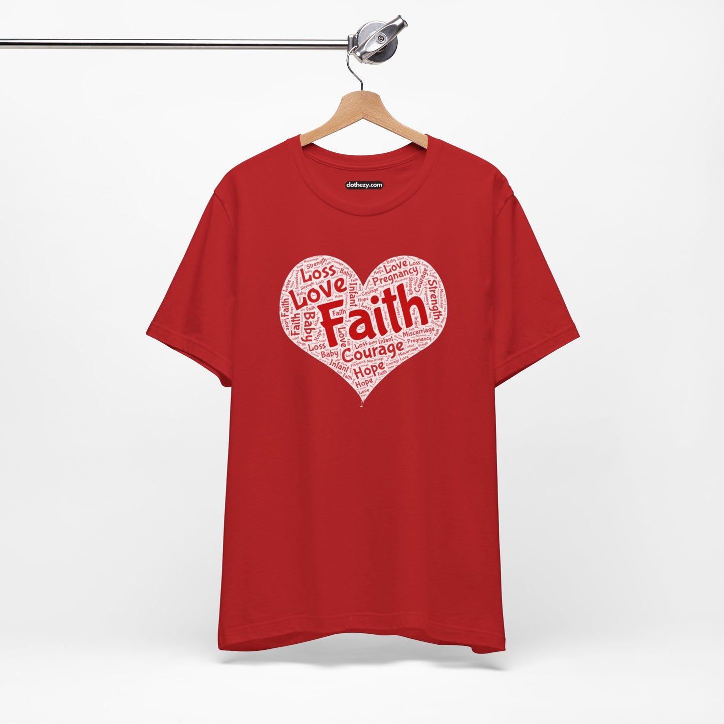 Word Cloud Heart for Miscarriage Support - Soft Cotton Adult Unisex T-Shirt, Gift for friends and family by clothezy.com - Buy Now