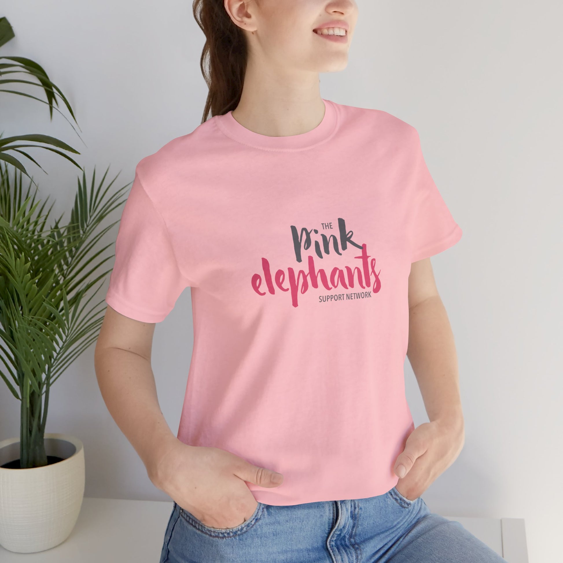 The Pink Elephants Support Network - Soft Cotton Adult Unisex T-Shirt, Gift for friends and family by clothezy.com - Buy Now