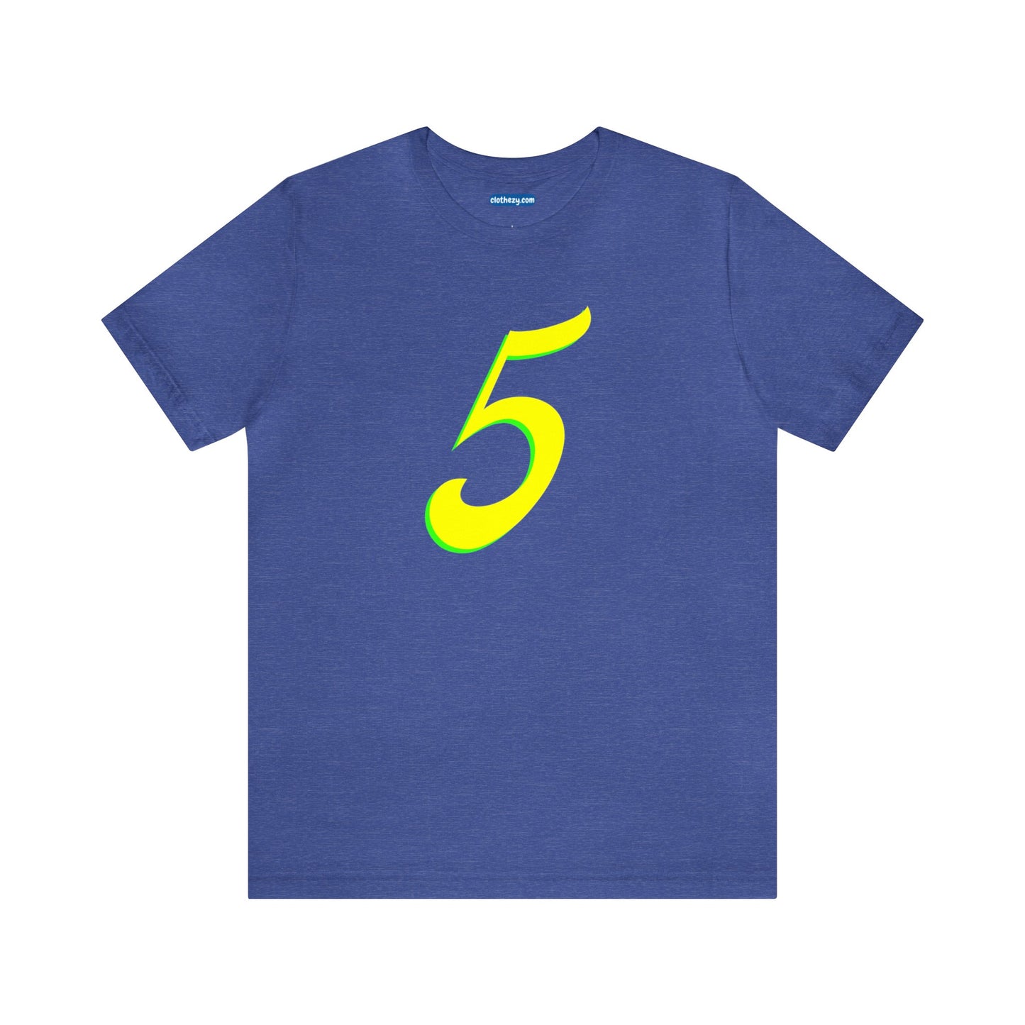 Number 5 Design - Soft Cotton Tee for birthdays and celebrations, Gift for friends and family, Multiple Options by clothezy.com in Royal Blue Heather Size Small - Buy Now