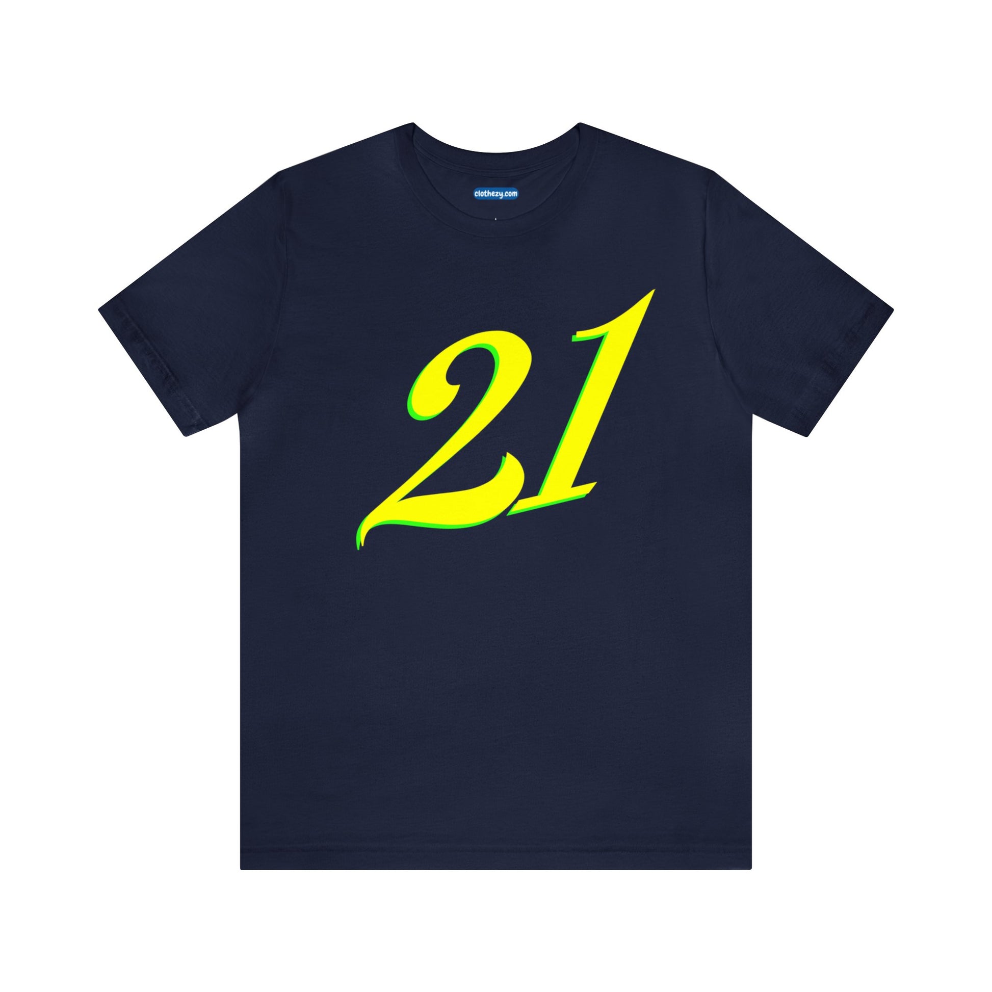 Number 21 Design - Soft Cotton Tee for birthdays and celebrations, Gift for friends and family, Multiple Options by clothezy.com in Orange Size Small - Buy Now