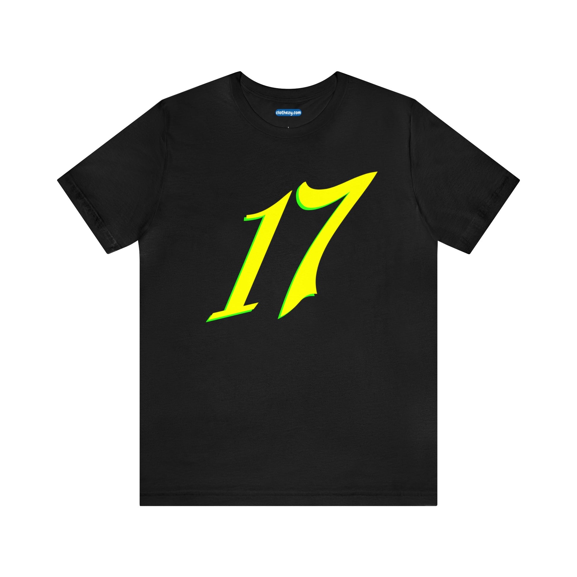 Number 17 Design - Soft Cotton Tee for birthdays and celebrations, Gift for friends and family, Multiple Options by clothezy.com in Dark Grey Heather Size Small - Buy Now