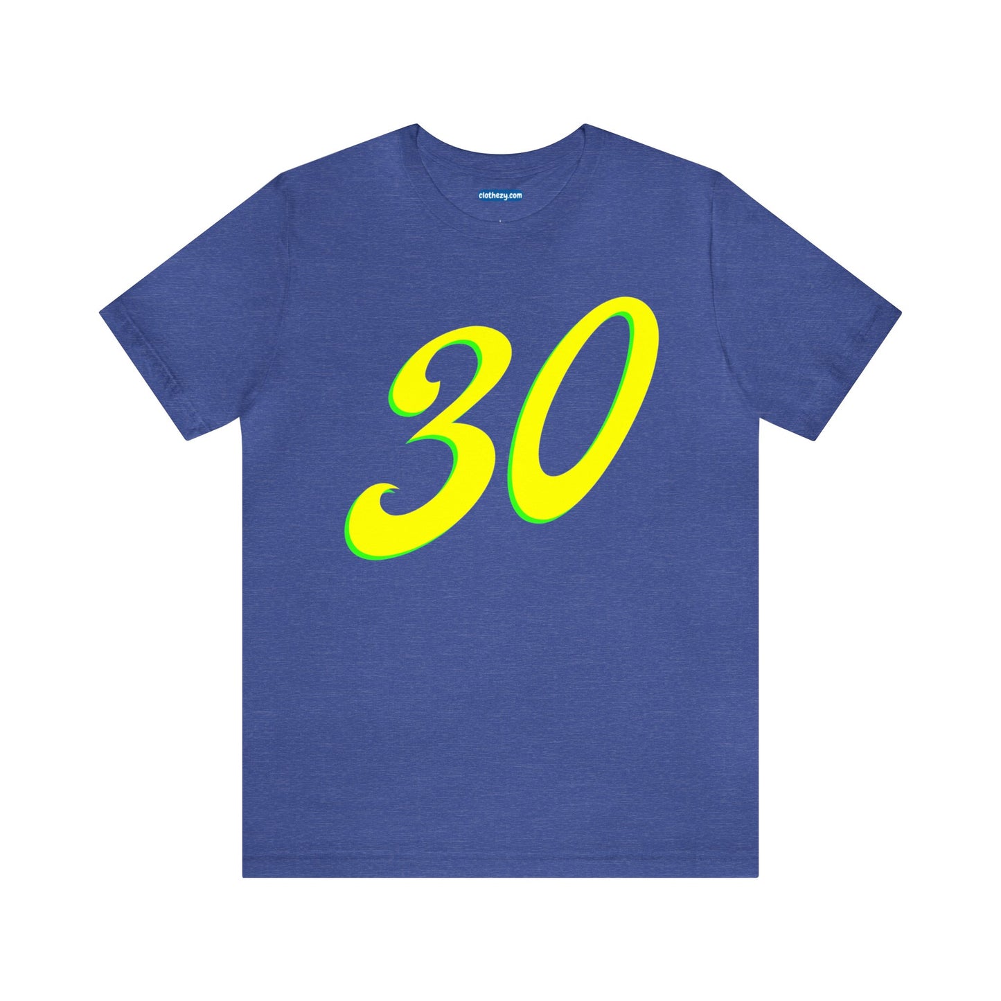 Number 30 Design - Soft Cotton Tee for birthdays and celebrations, Gift for friends and family, Multiple Options by clothezy.com in Royal Blue Heather Size Small - Buy Now
