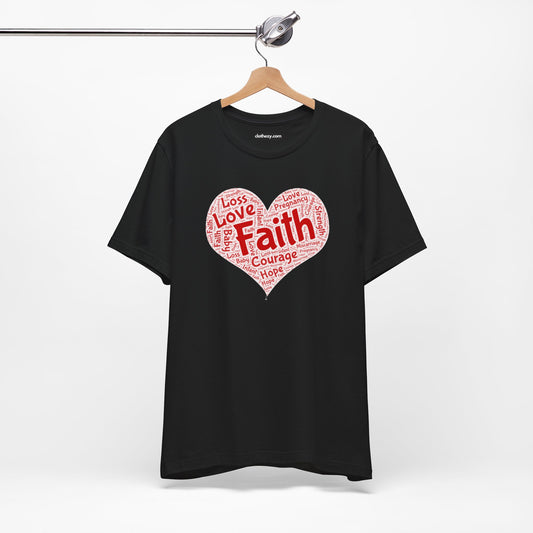 Word Cloud Heart for Miscarriage Support - Soft Cotton Adult Unisex T-Shirt, Gift for friends and family by clothezy.com - Buy Now