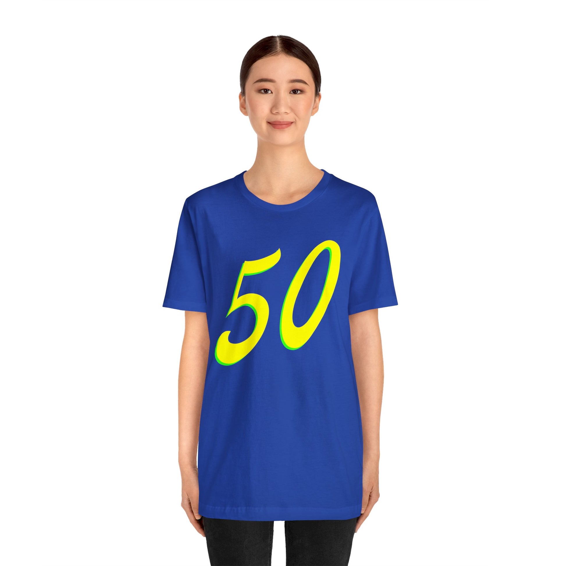 Number 50 Design - Soft Cotton Tee for birthdays and celebrations, Gift for friends and family, Multiple Options by clothezy.com in Gold Size Medium - Buy Now