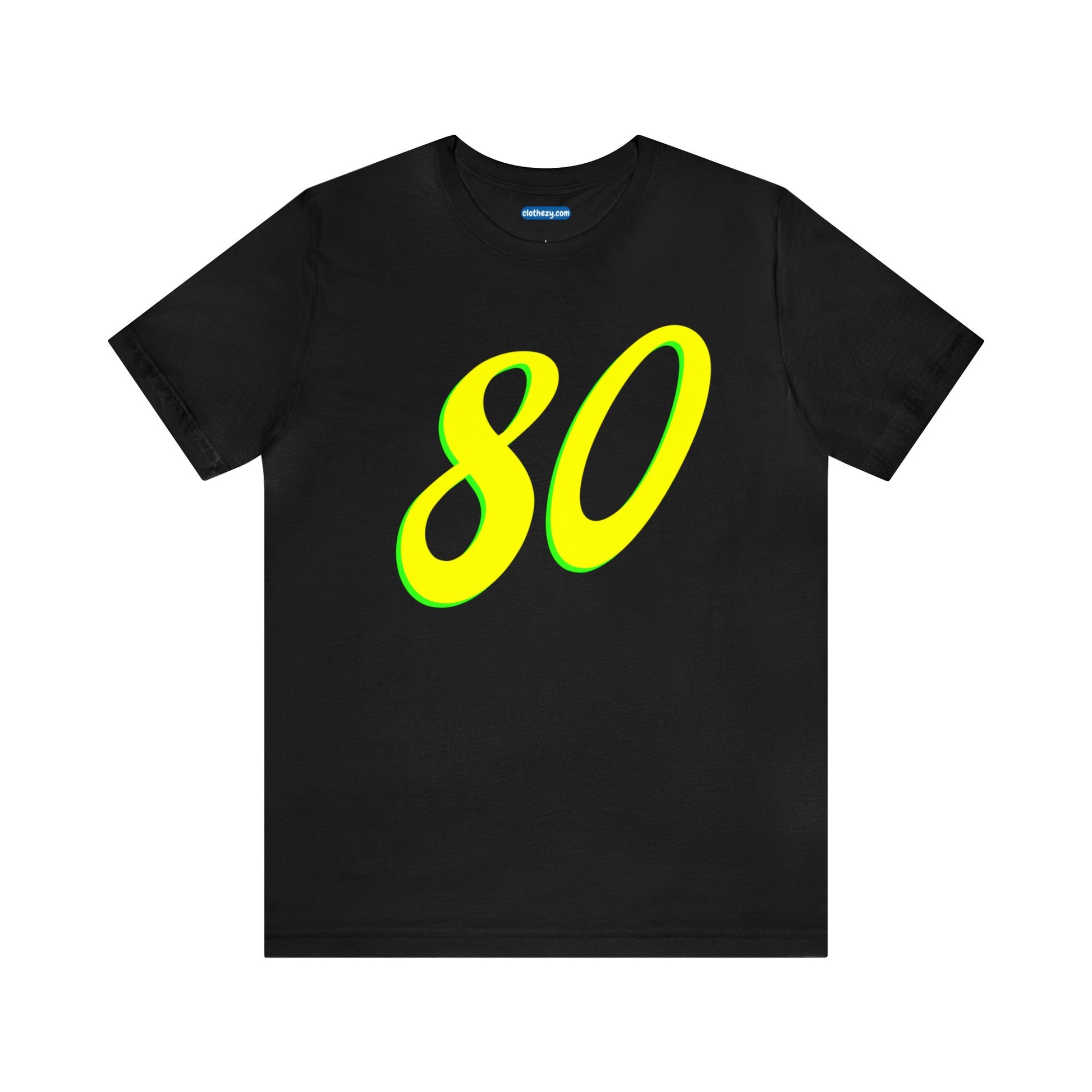 Number 80 Design - Soft Cotton Tee for birthdays and celebrations, Gift for friends and family, Multiple Options by clothezy.com in Dark Grey Heather Size Small - Buy Now