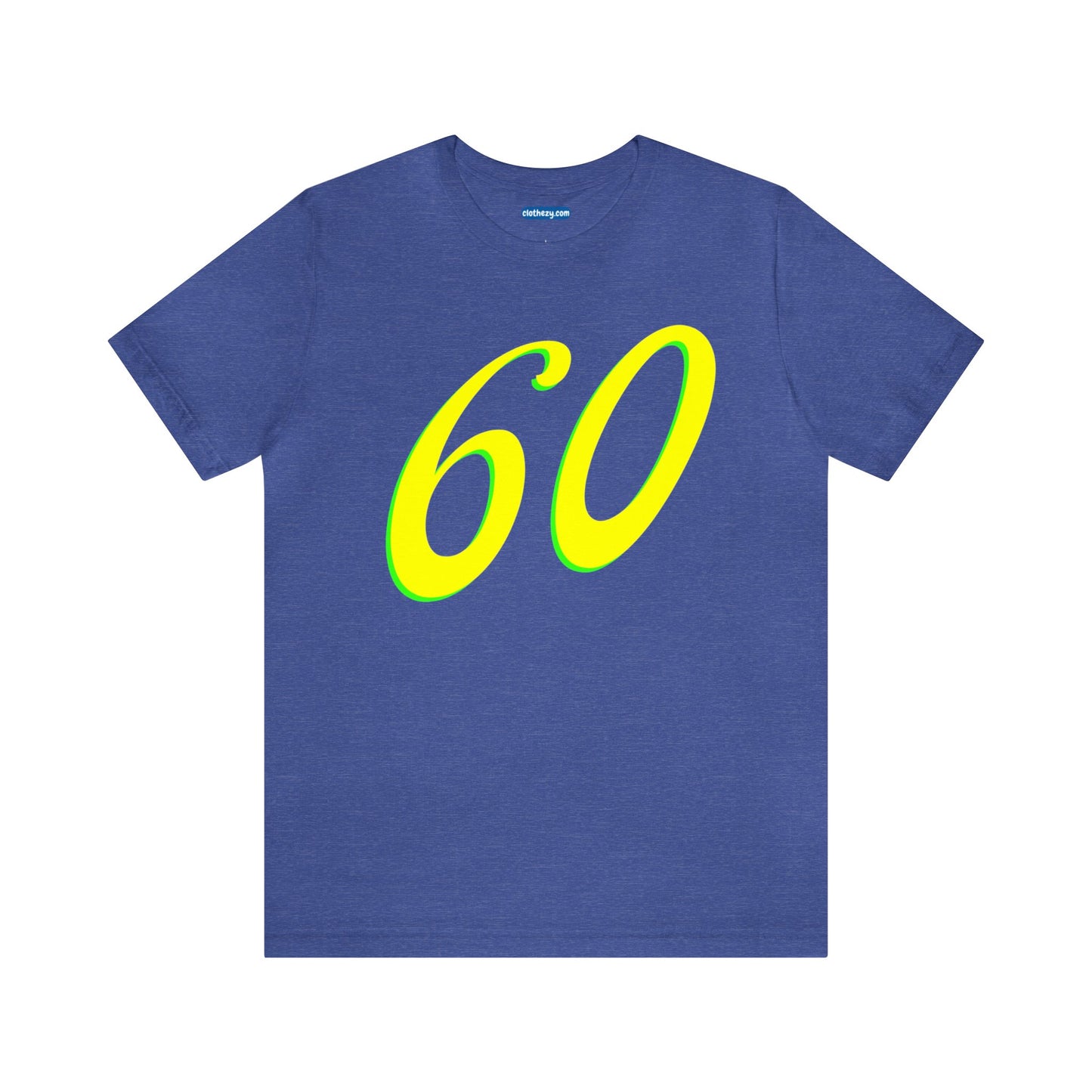 Number 60 Design - Soft Cotton Tee for birthdays and celebrations, Gift for friends and family, Multiple Options by clothezy.com in Royal Blue Heather Size Small - Buy Now