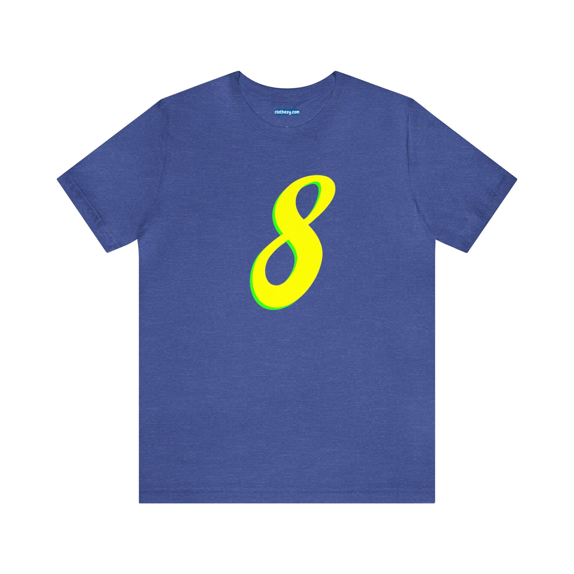 Number 8 Design - Soft Cotton Tee for birthdays and celebrations, Gift for friends and family, Multiple Options by clothezy.com in Navy Size Small - Buy Now
