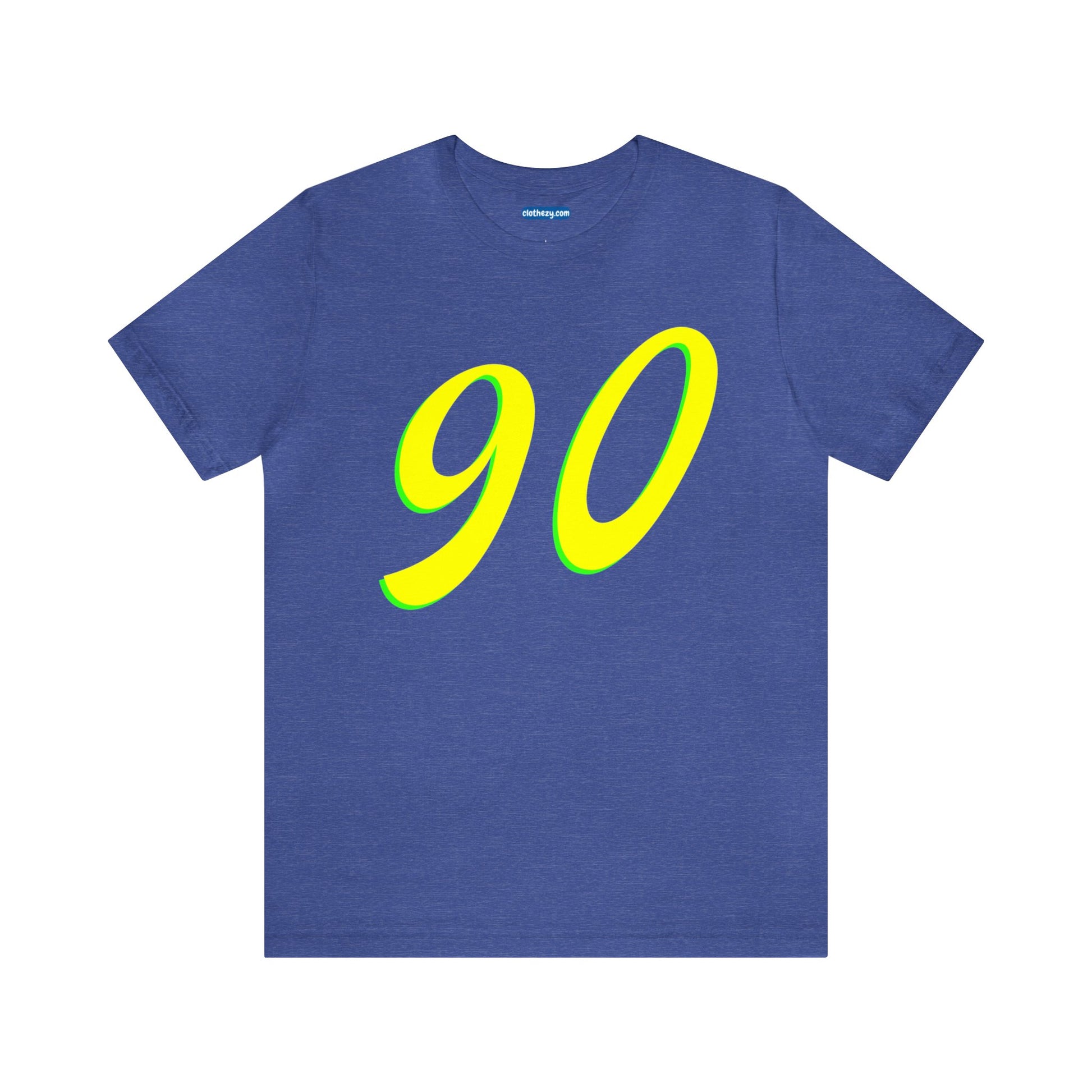 Number 90 Design - Soft Cotton Tee for birthdays and celebrations, Gift for friends and family, Multiple Options by clothezy.com in Navy Size Small - Buy Now