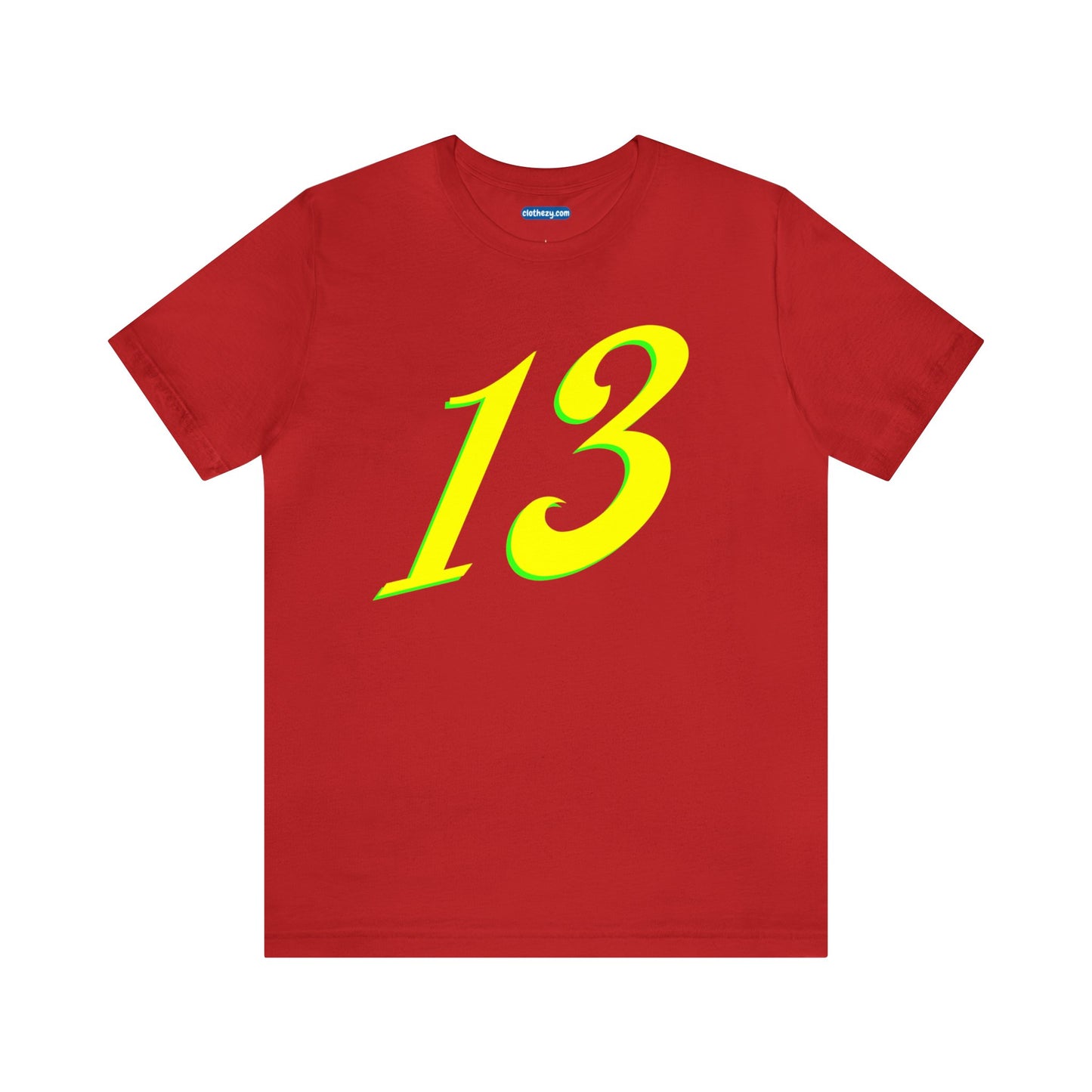 Number 13 Design - Soft Cotton Tee for birthdays and celebrations, Gift for friends and family, Multiple Options by clothezy.com in Red Size Small - Buy Now
