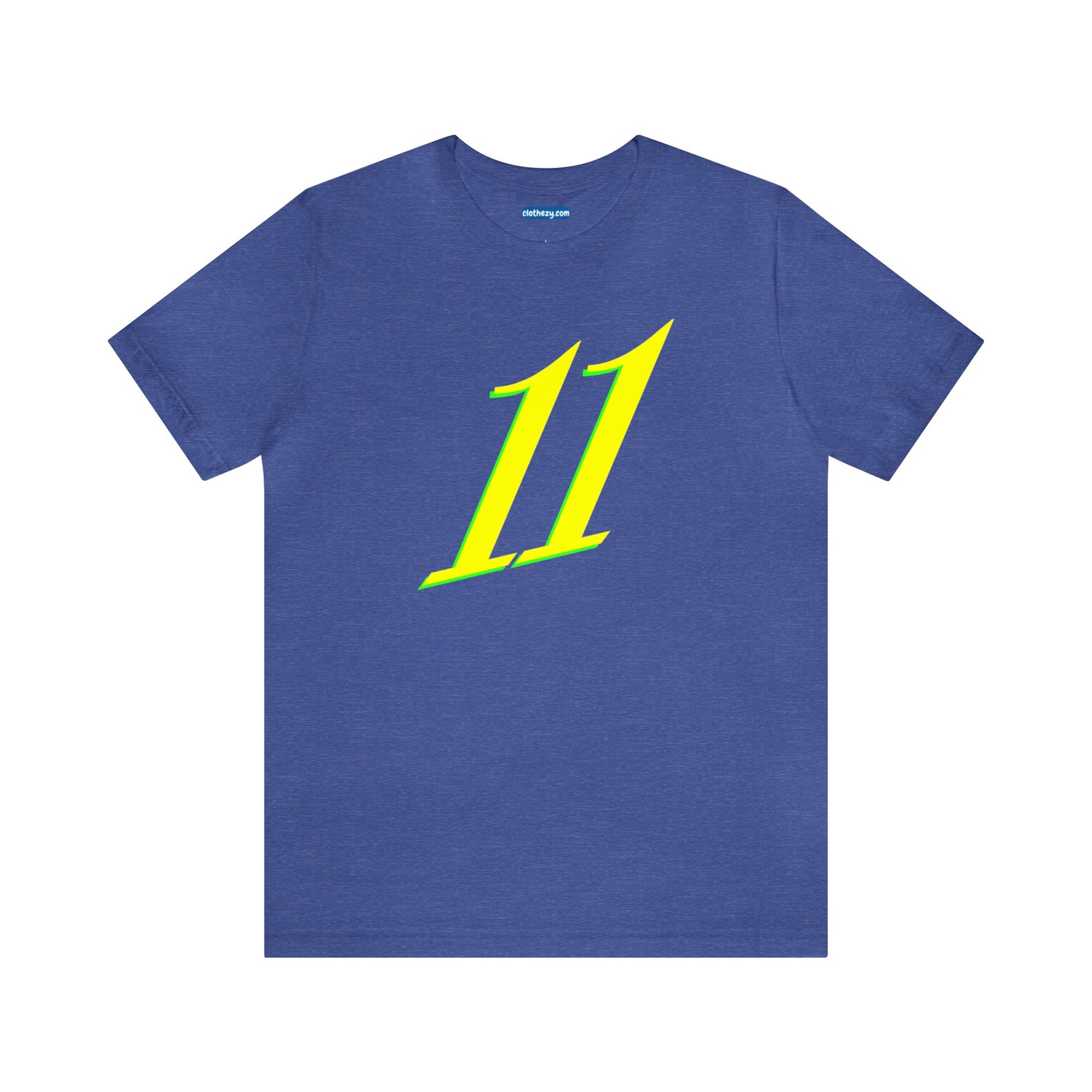 Number 11 Design - Soft Cotton Tee for birthdays and celebrations, Gift for friends and family, Multiple Options by clothezy.com in Royal Blue Heather Size Small - Buy Now