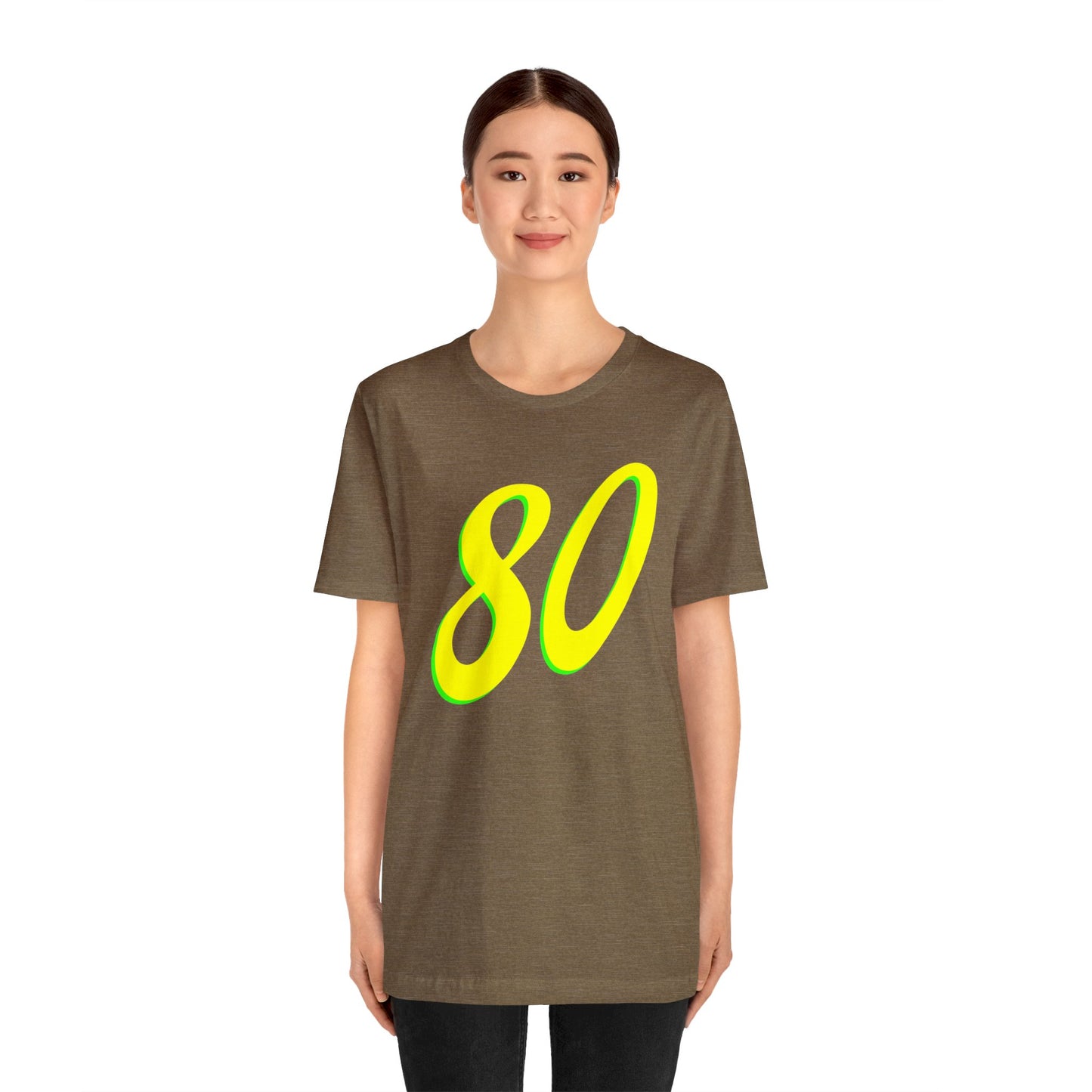 Number 80 Design - Soft Cotton Tee for birthdays and celebrations, Gift for friends and family, Multiple Options by clothezy.com in Asphalt Size Medium - Buy Now